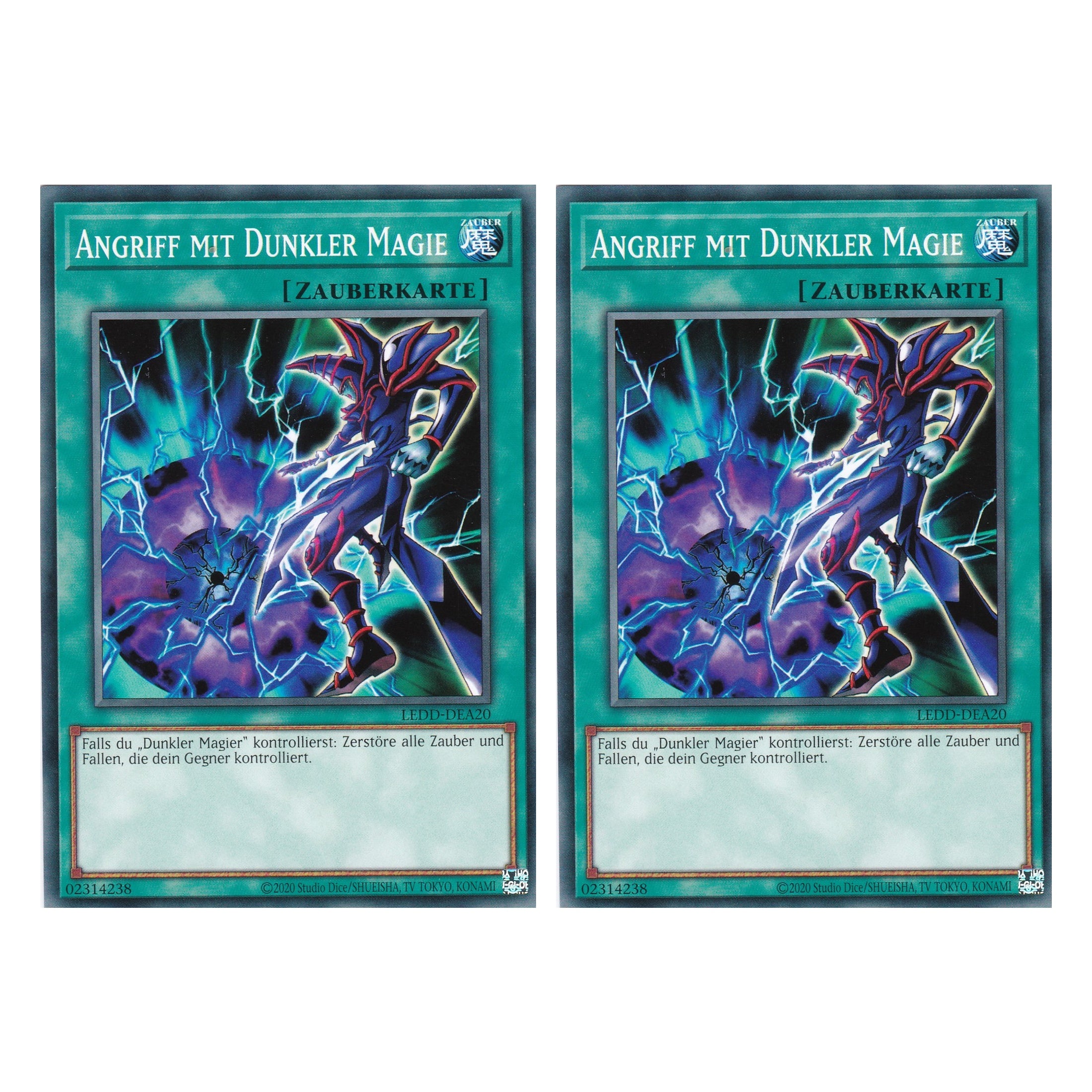 Angriff mit Dunkler Magie - LEDD-DEA20 - Common - Deutsch - 1. Auflage  - Legendary Dragon Decks - Yu-Gi-Oh! - Duo Set (2 Stück)
