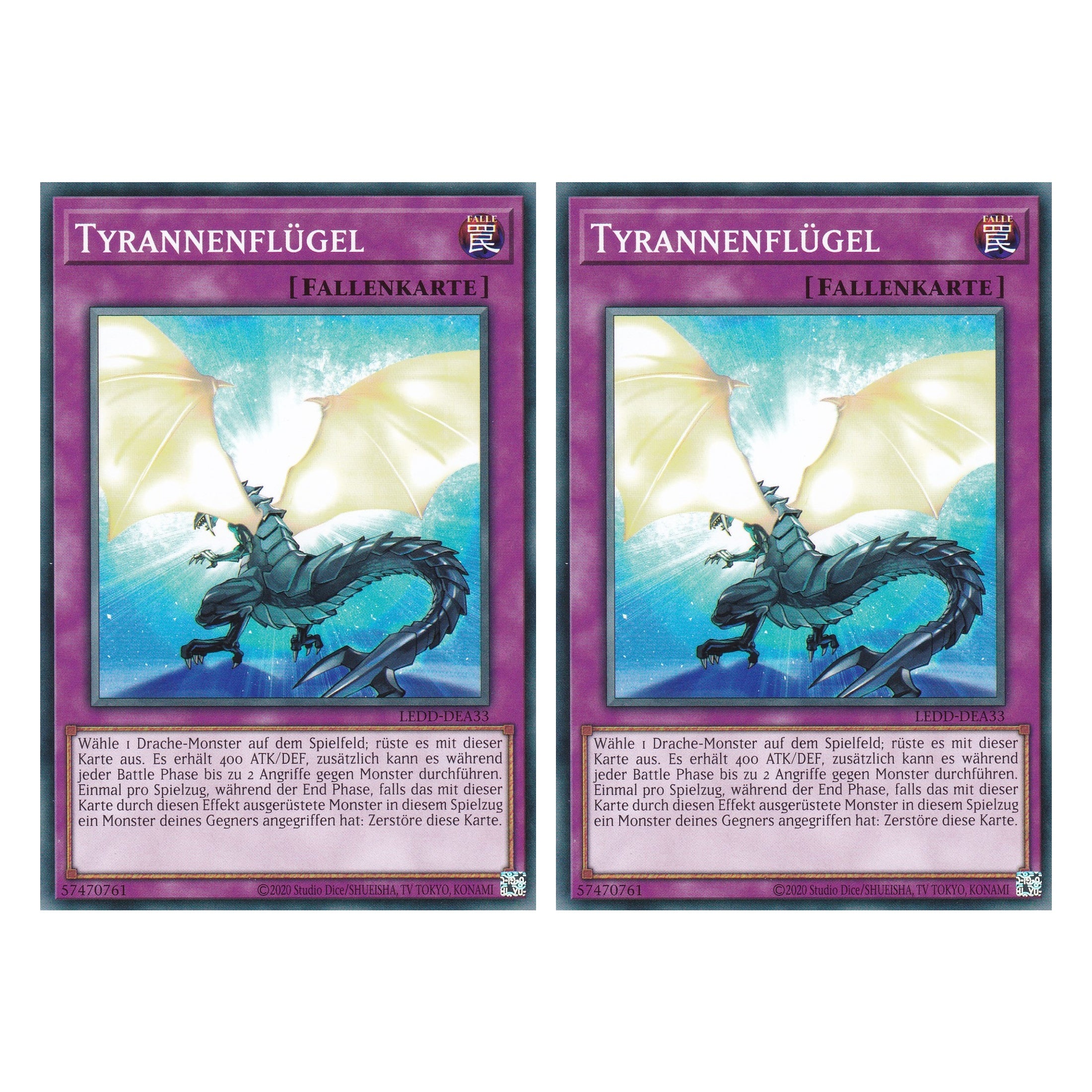 Tyrannenflügel - LEDD-DEA33 - Common - Deutsch - 1. Auflage  - Legendary Dragon Decks - Yu-Gi-Oh! - Duo Set (2 Stück)
