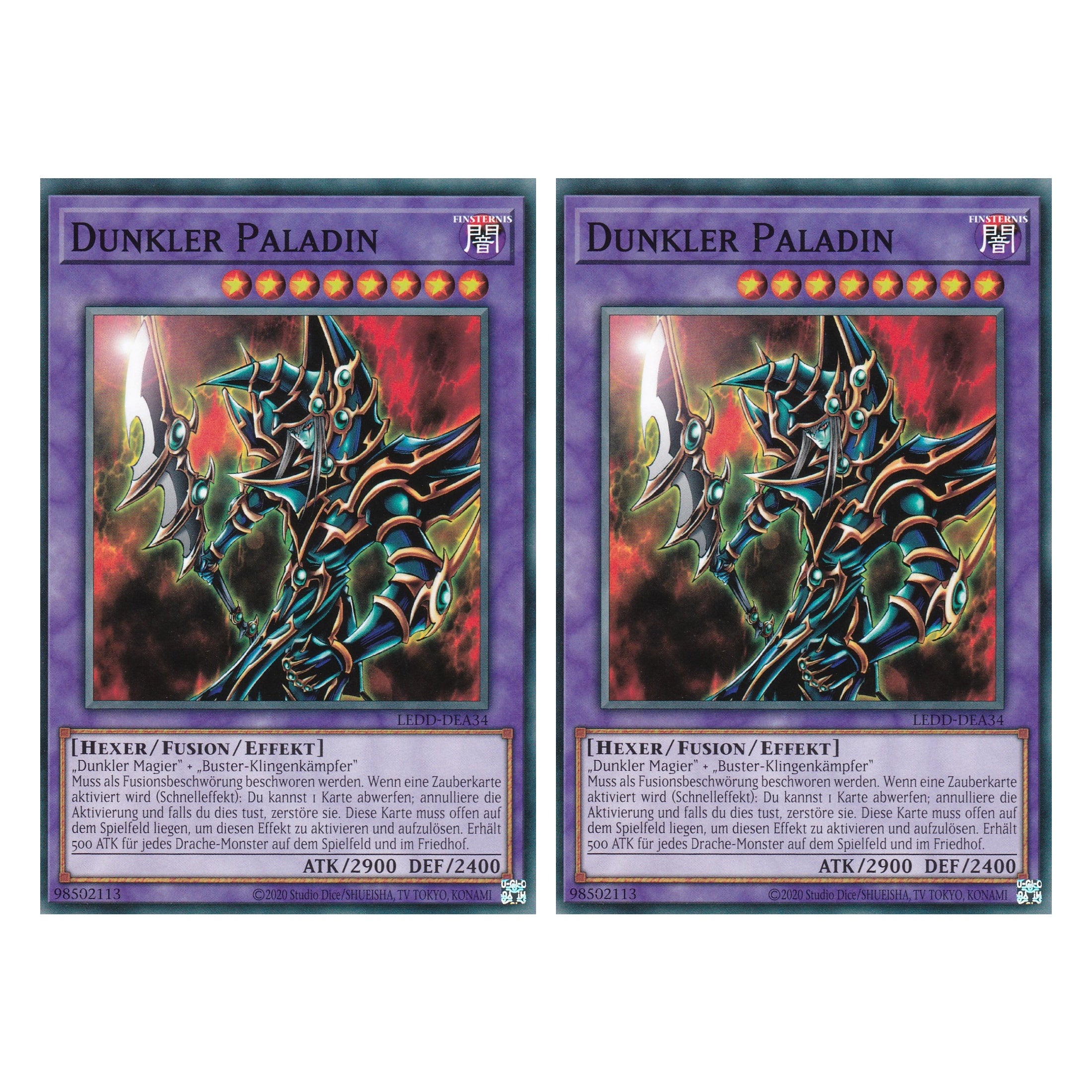 Dunkler Paladin - LEDD-DEA34 - Common - Deutsch - 1. Auflage  - Legendary Dragon Decks - Yu-Gi-Oh! - Duo Set (2 Stück)