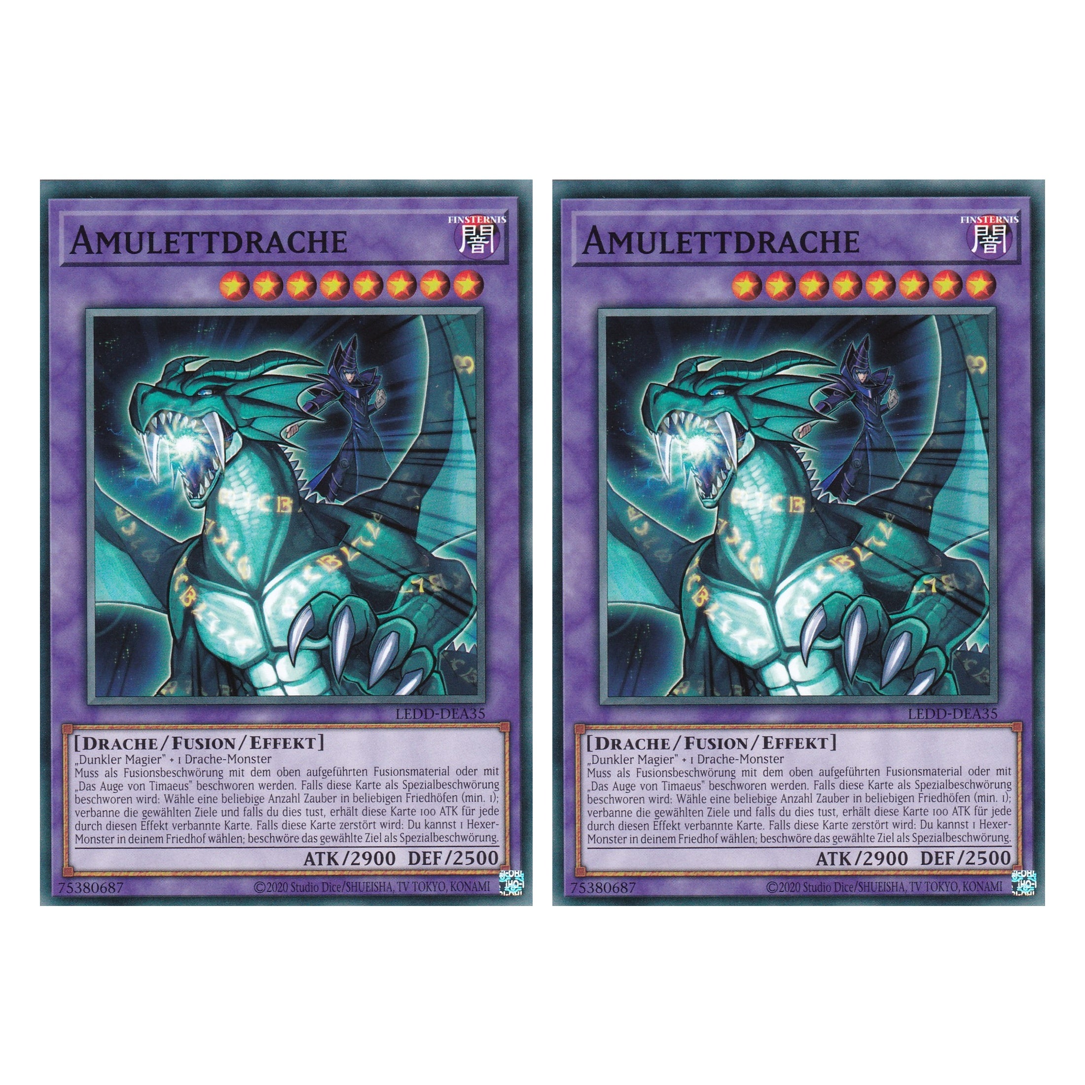 Amulettdrache - LEDD-DEA35 - Common - Deutsch - 1. Auflage  - Legendary Dragon Decks - Yu-Gi-Oh! - Duo Set (2 Stück)