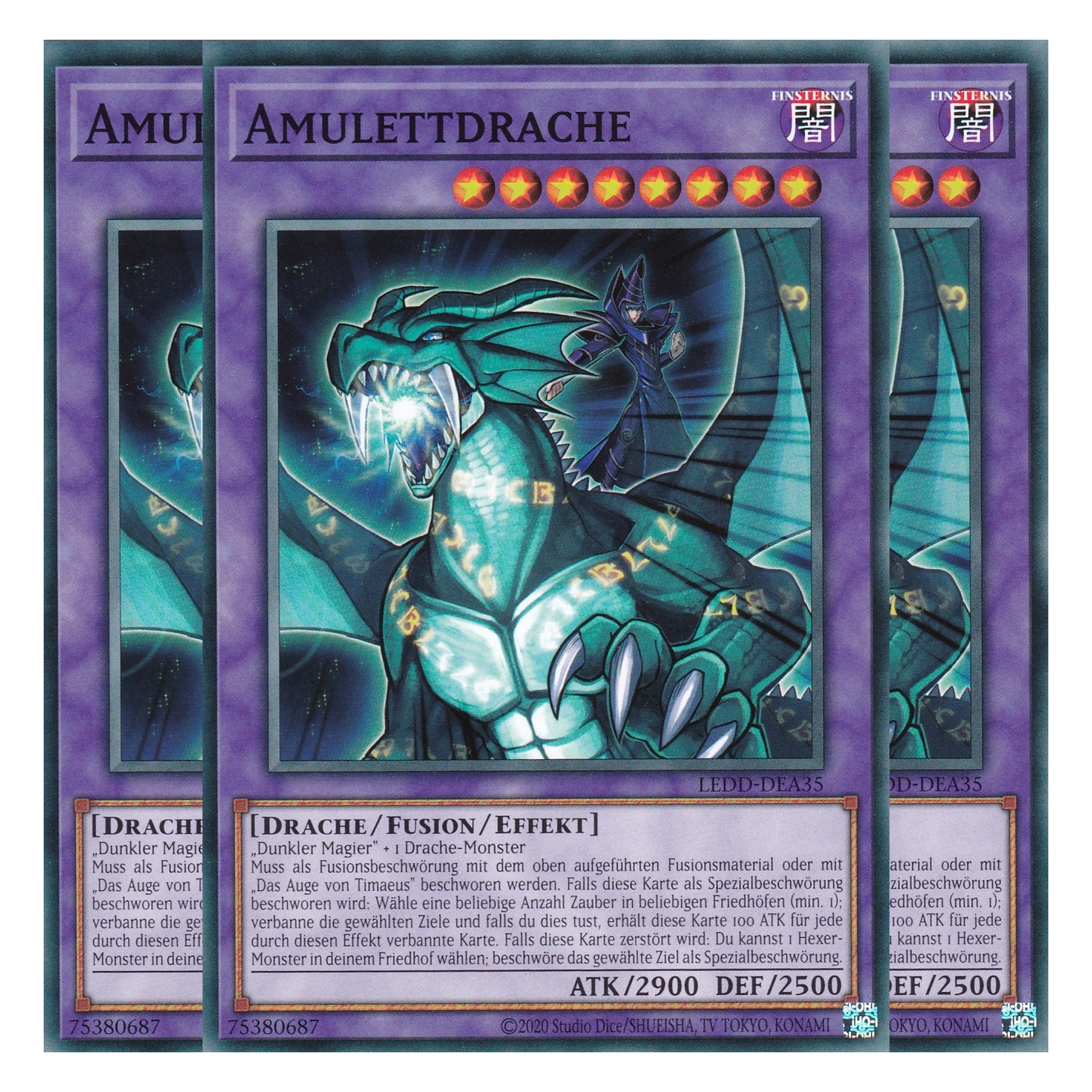 Amulettdrache - LEDD-DEA35 - Common - Deutsch - 1. Auflage  - Legendary Dragon Decks - Yu-Gi-Oh! - Playset (3 Kopien)