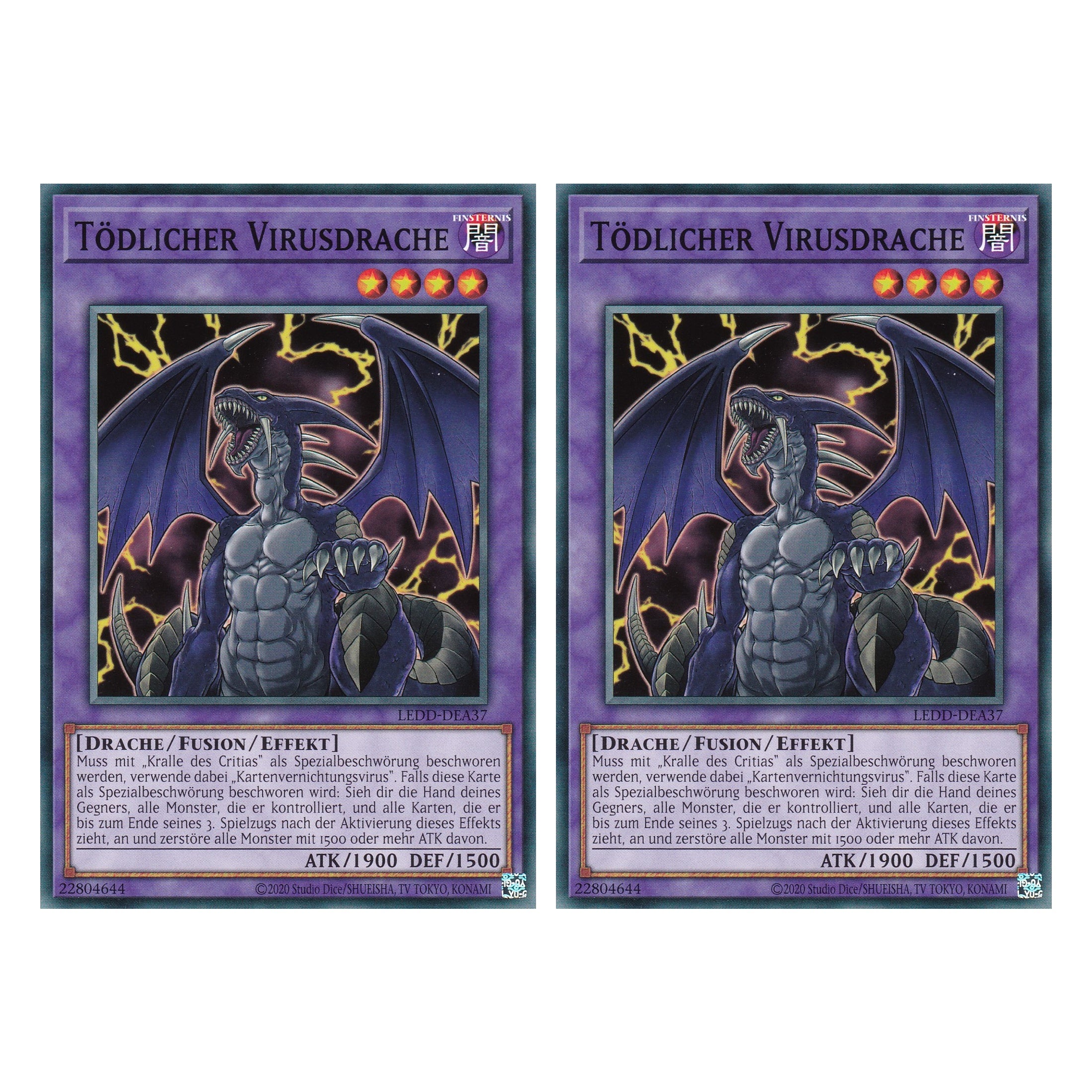 Tödlicher Virusdrache - LEDD-DEA37 - Common - Deutsch - 1. Auflage  - Legendary Dragon Decks - Yu-Gi-Oh! - Duo Set (2 Stück)