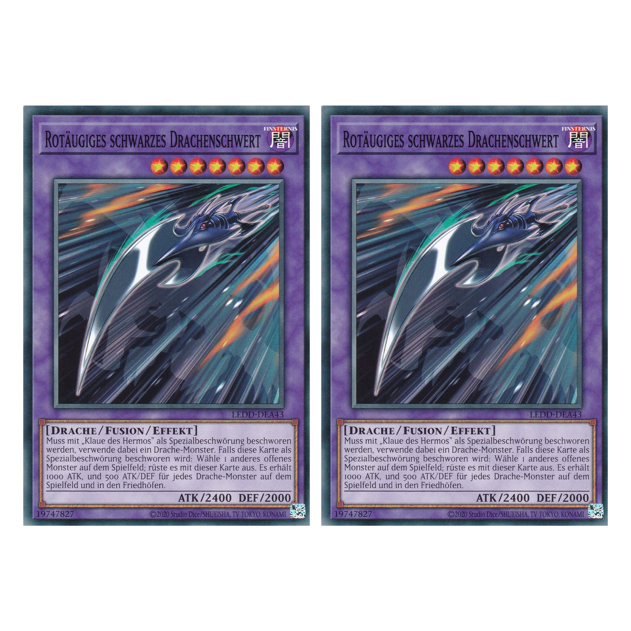 Rotäugiges schwarzes Drachenschwert - LEDD-DEA43 - Common - Deutsch - 1. Auflage  - Legendary Dragon Decks - Yu-Gi-Oh! - Duo Set (2 Stück)