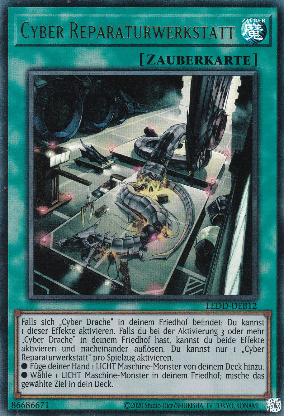 Cyber Reparaturwerkstatt - LEDD-DEB12 - Common / Ultra Rare - Deutsch - Unlimitierte Auflage - Legendary Dragon Decks