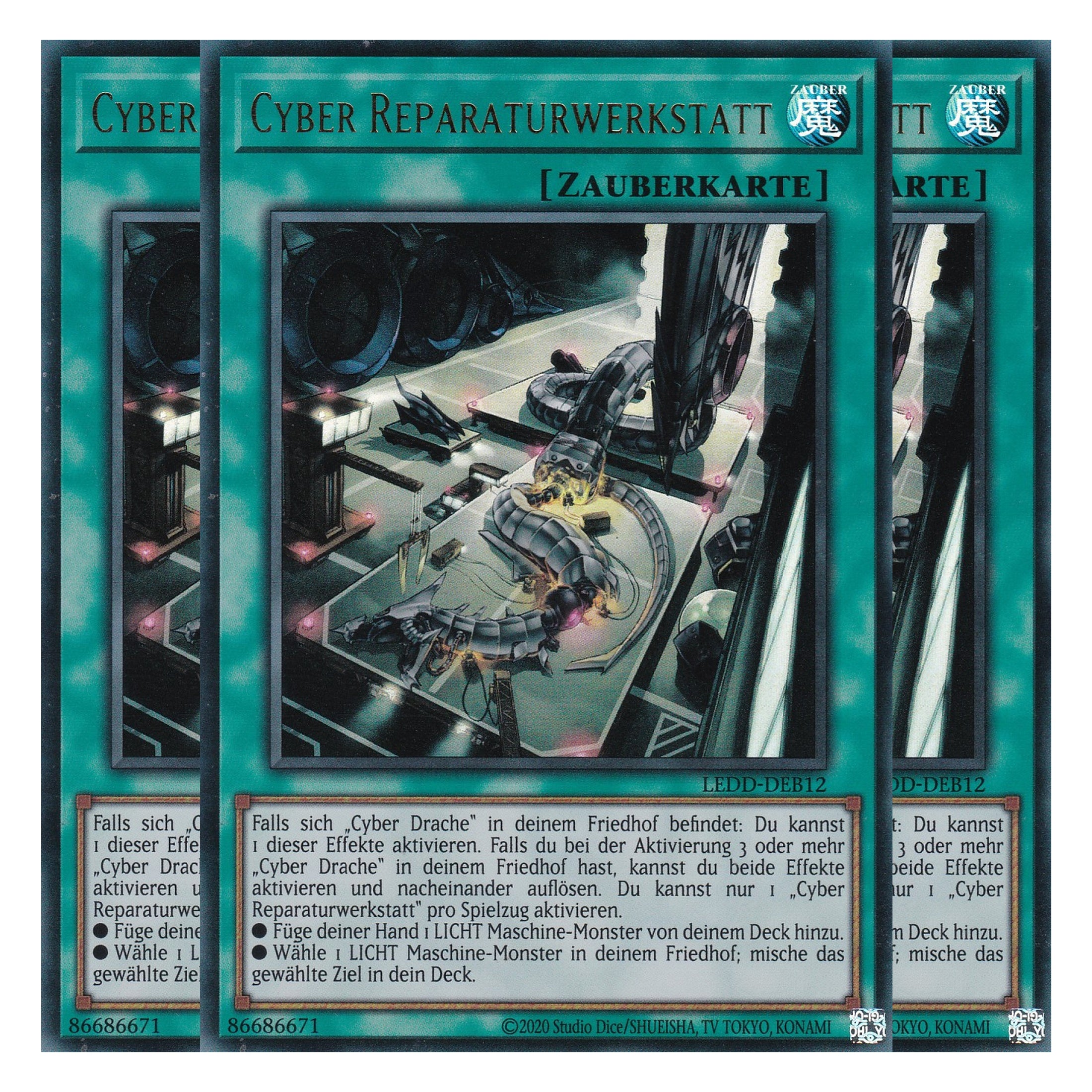 Cyber Reparaturwerkstatt - LEDD-DEB12 - Ultra Rare - Deutsch - 1. Auflage  - Legendary Dragon Decks - Yu-Gi-Oh! - Playset (3 Kopien)