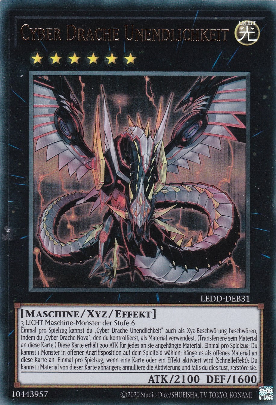 Cyber Drache Unendlichkeit - LEDD-DEB31 - Ultra Rare - Deutsch - Unlimitierte Auflage - Legendary Dragon Decks