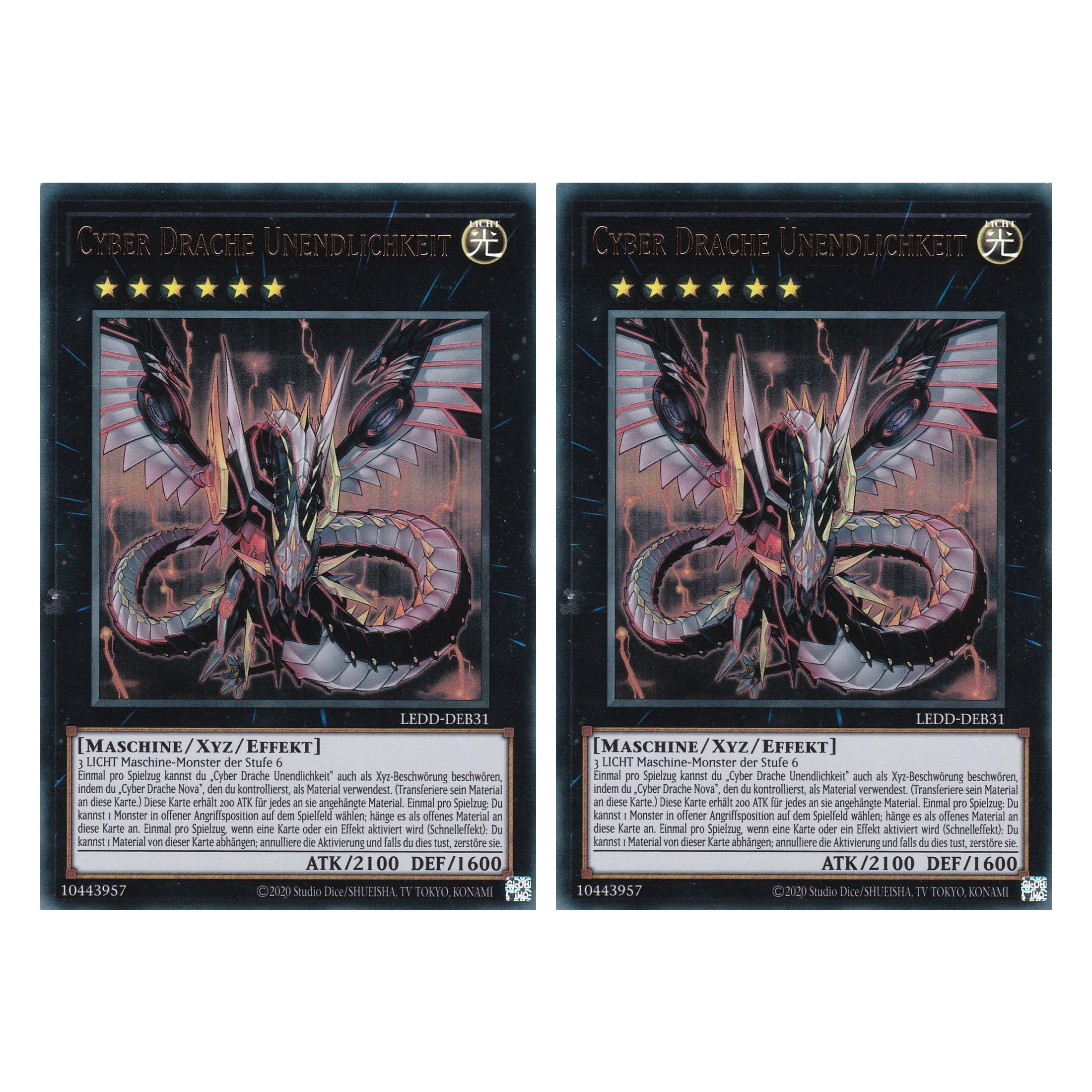 Cyber Drache Unendlichkeit - LEDD-DEB31 - Ultra Rare - Deutsch - 1. Auflage  - Legendary Dragon Decks - Yu-Gi-Oh! - Duo Set (2 Stück)