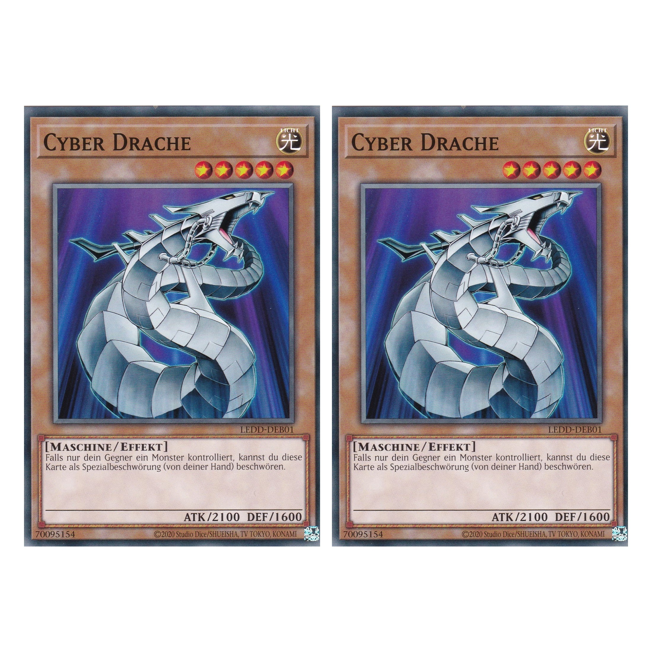 Cyber Drache - LEDD-DEB01 - Common - Deutsch - 1. Auflage  - Legendary Dragon Decks - Yu-Gi-Oh! - Duo Set (2 Stück)