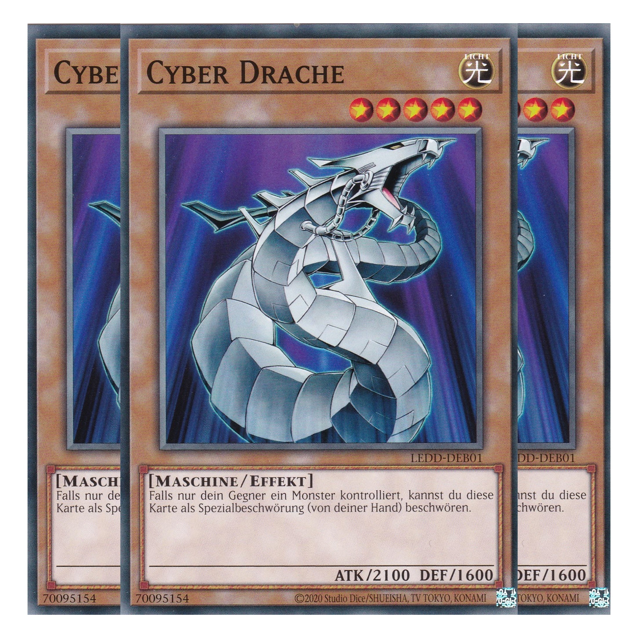 Cyber Drache - LEDD-DEB01 - Common - Deutsch - 1. Auflage  - Legendary Dragon Decks - Yu-Gi-Oh! - Playset (3 Kopien)