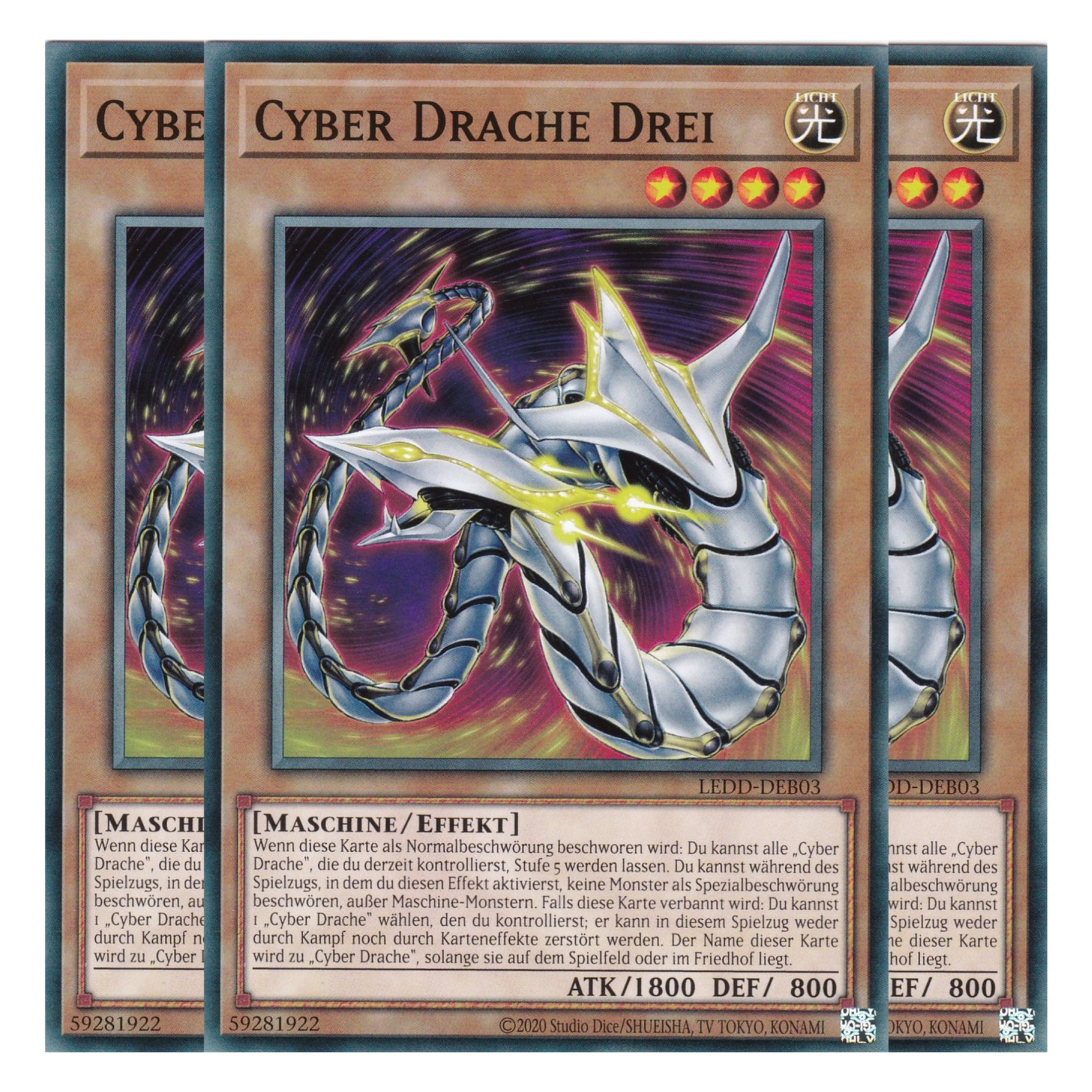 Cyber Drache Drei - LEDD-DEB03 - Common - Deutsch - 1. Auflage  - Legendary Dragon Decks - Yu-Gi-Oh! - Playset (3 Kopien)