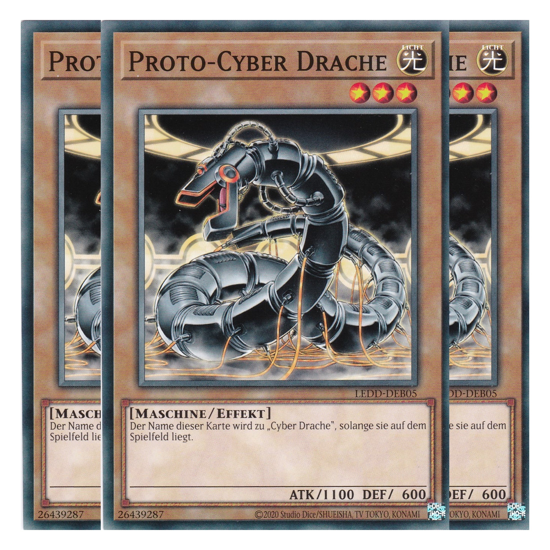 Proto-Cyber Drache - LEDD-DEB05 - Common - Deutsch - 1. Auflage  - Legendary Dragon Decks - Yu-Gi-Oh! - Playset (3 Kopien)