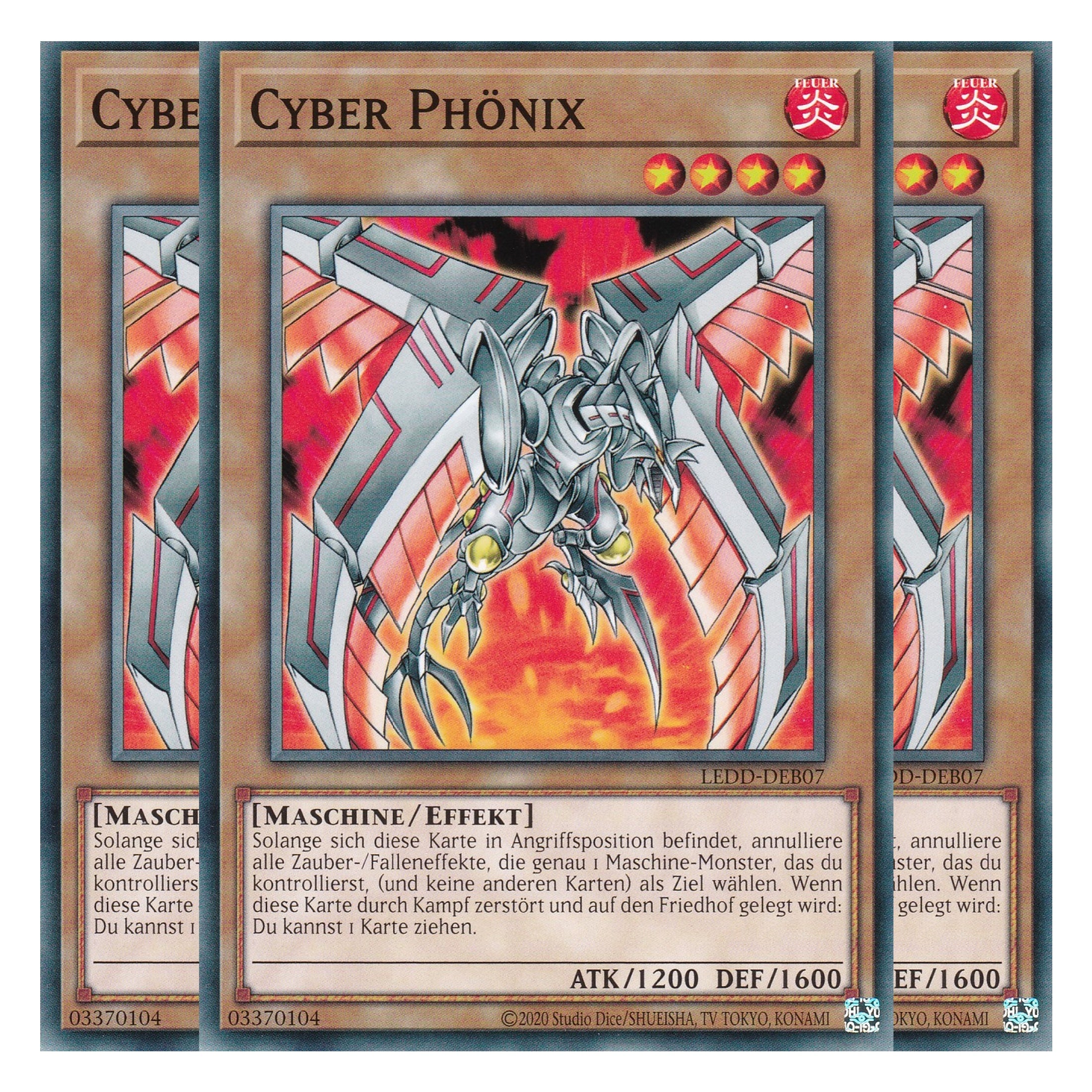 Cyber Phönix - LEDD-DEB07 - Common - Deutsch - 1. Auflage  - Legendary Dragon Decks - Yu-Gi-Oh! - Playset (3 Kopien)
