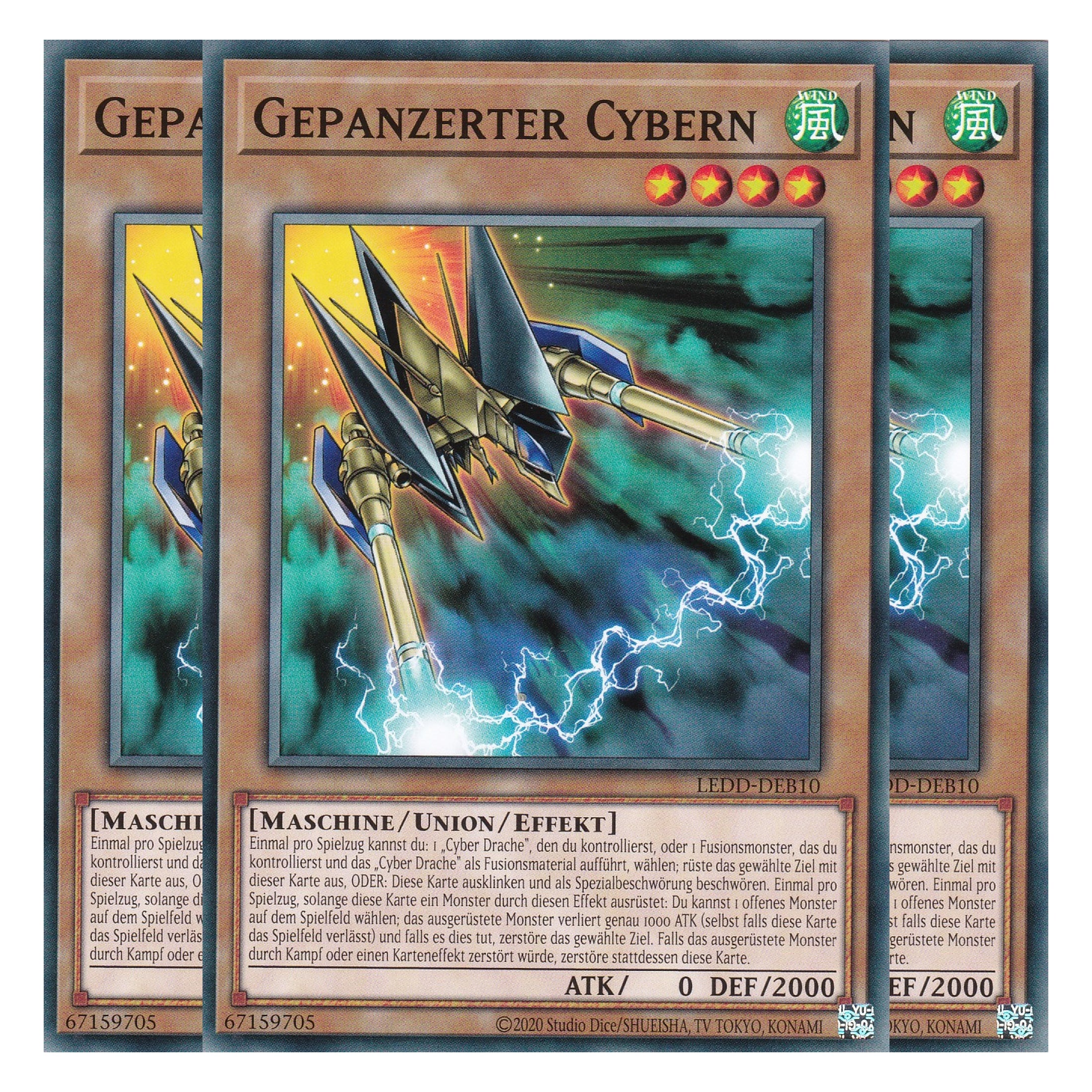 Gepanzerter Cybern - LEDD-DEB10 - Common - Deutsch - 1. Auflage  - Legendary Dragon Decks - Yu-Gi-Oh! - Playset (3 Kopien)