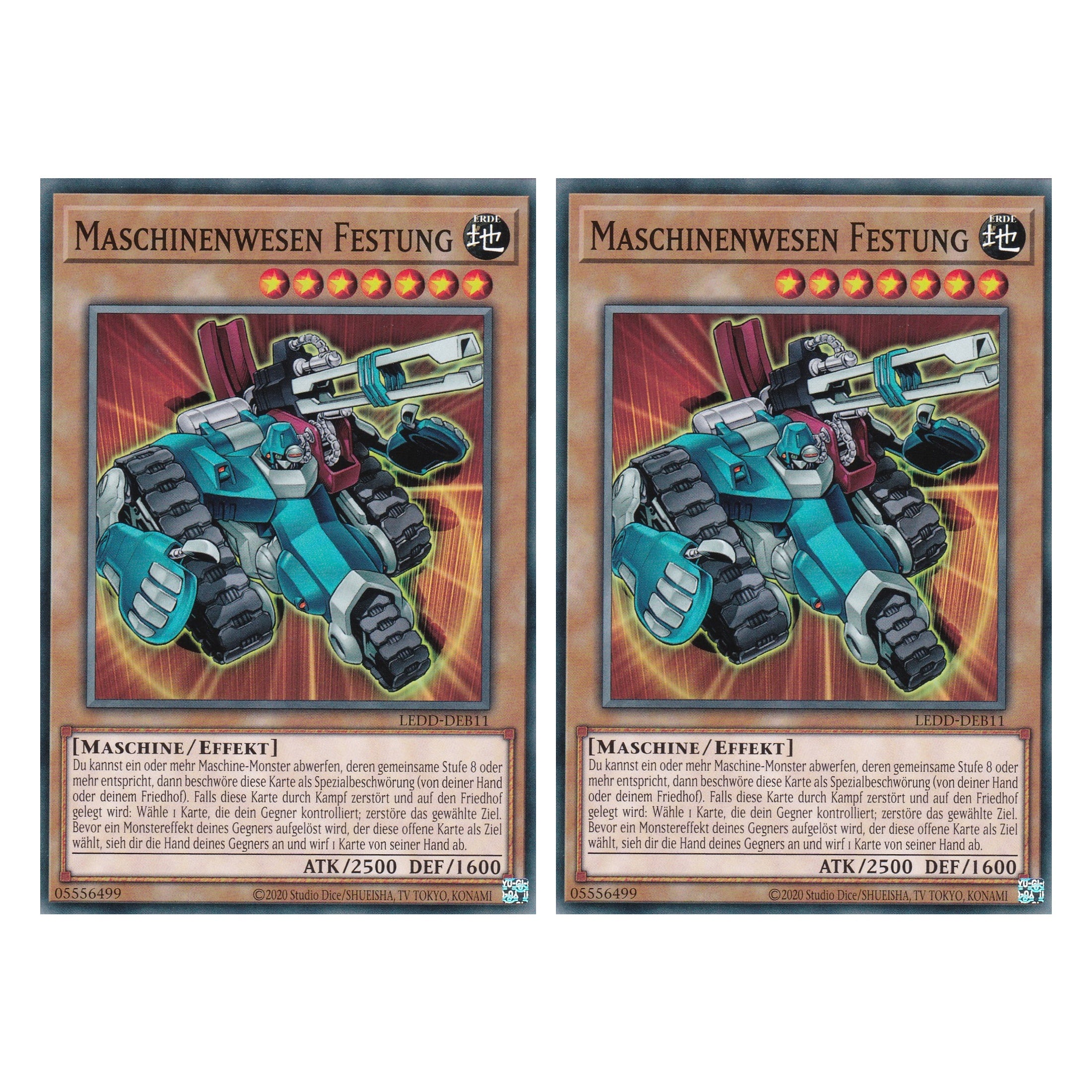 Maschinenwesen Festung - LEDD-DEB11 - Common - Deutsch - 1. Auflage  - Legendary Dragon Decks - Yu-Gi-Oh! - Duo Set (2 Stück)