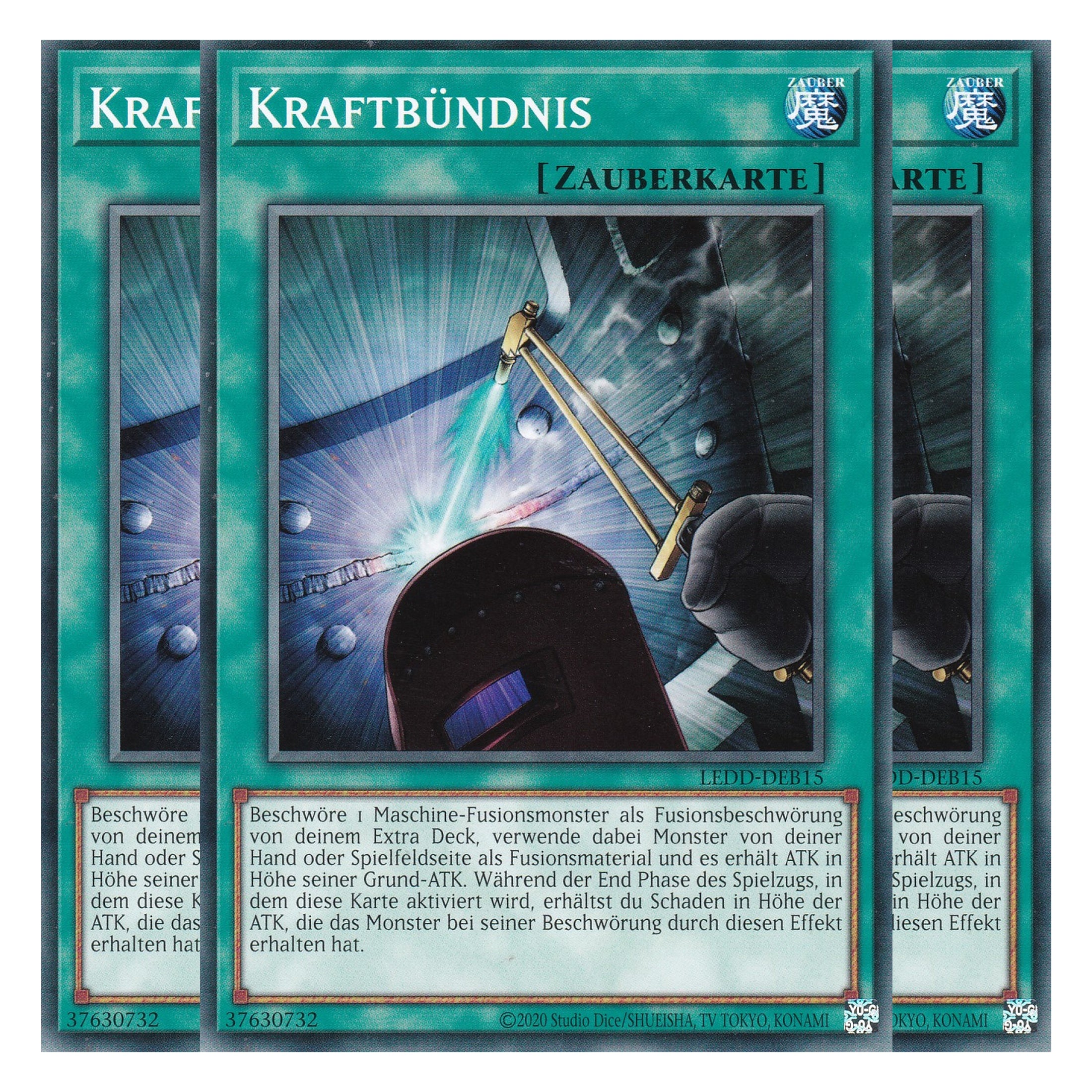 Kraftbündnis - LEDD-DEB15 - Common - Deutsch - 1. Auflage  - Legendary Dragon Decks - Yu-Gi-Oh! - Playset (3 Kopien)