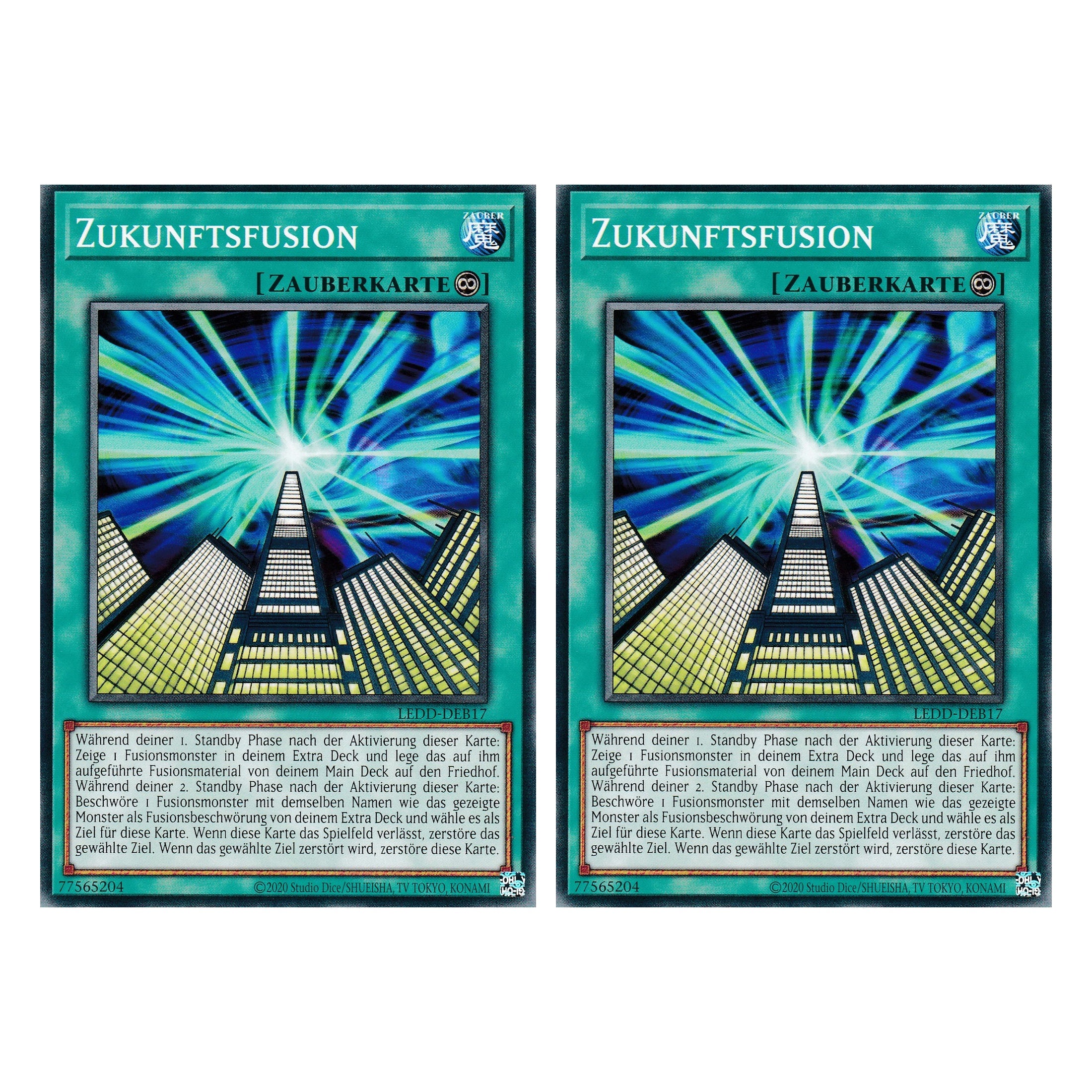 Zukunftsfusion - LEDD-DEB17 - Common - Deutsch - 1. Auflage  - Legendary Dragon Decks - Yu-Gi-Oh! - Duo Set (2 Stück)