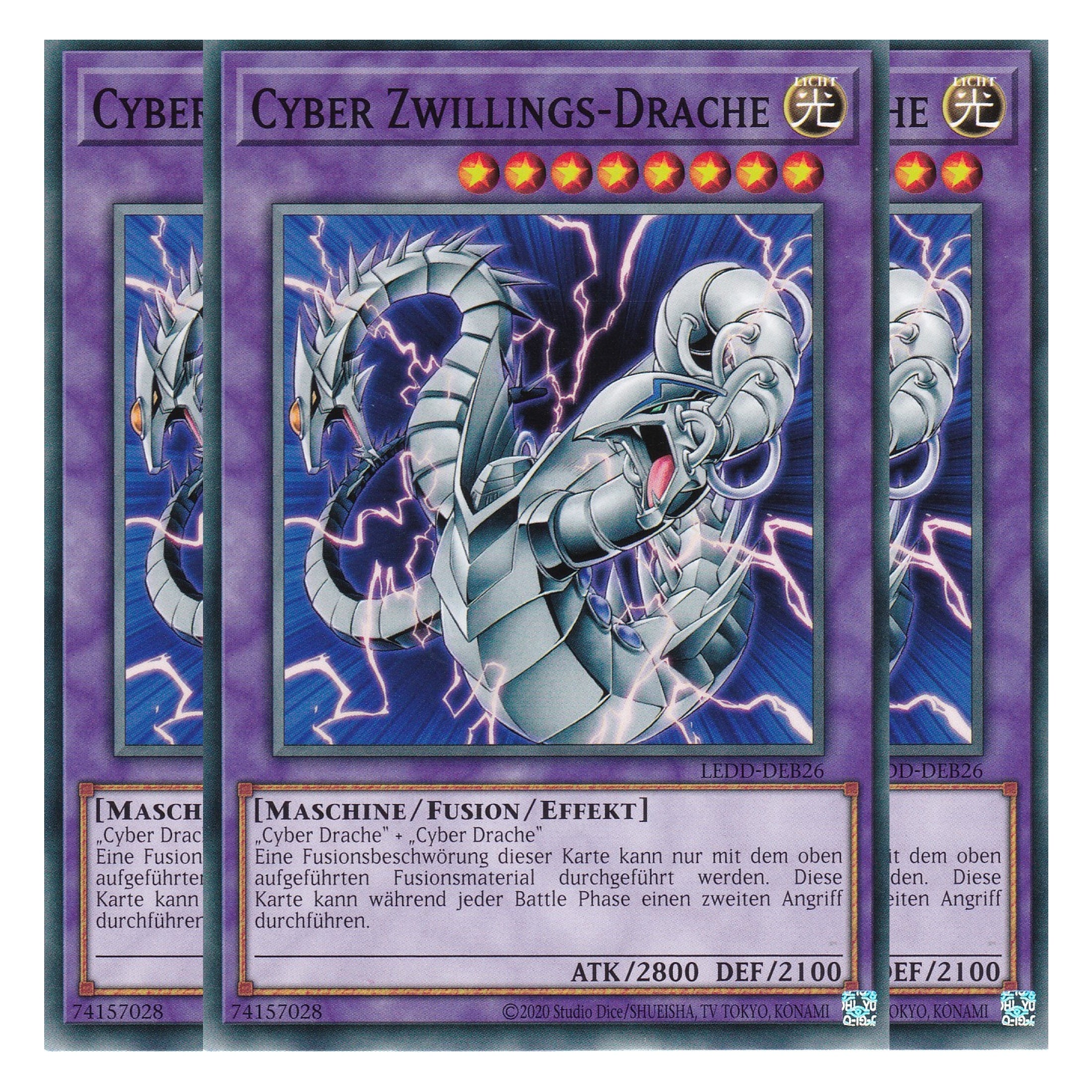 Cyber Zwillings-Drache - LEDD-DEB26 - Common - Deutsch - 1. Auflage  - Legendary Dragon Decks - Yu-Gi-Oh! - Playset (3 Kopien)