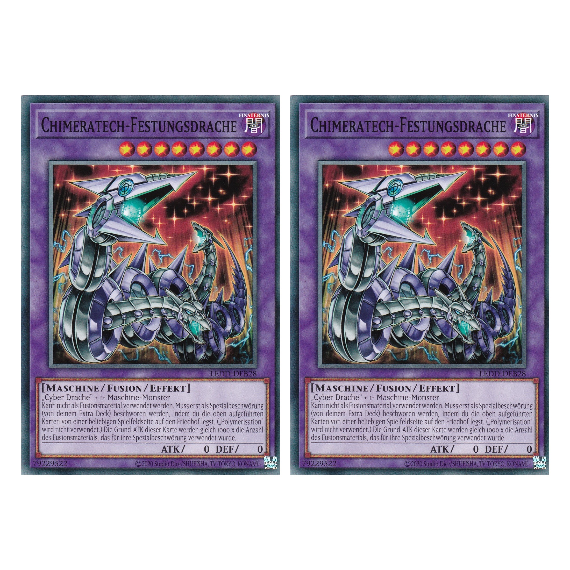 Chimeratech-Festungsdrache - LEDD-DEB28 - Common - Deutsch - 1. Auflage  - Legendary Dragon Decks - Yu-Gi-Oh! - Duo Set (2 Stück)