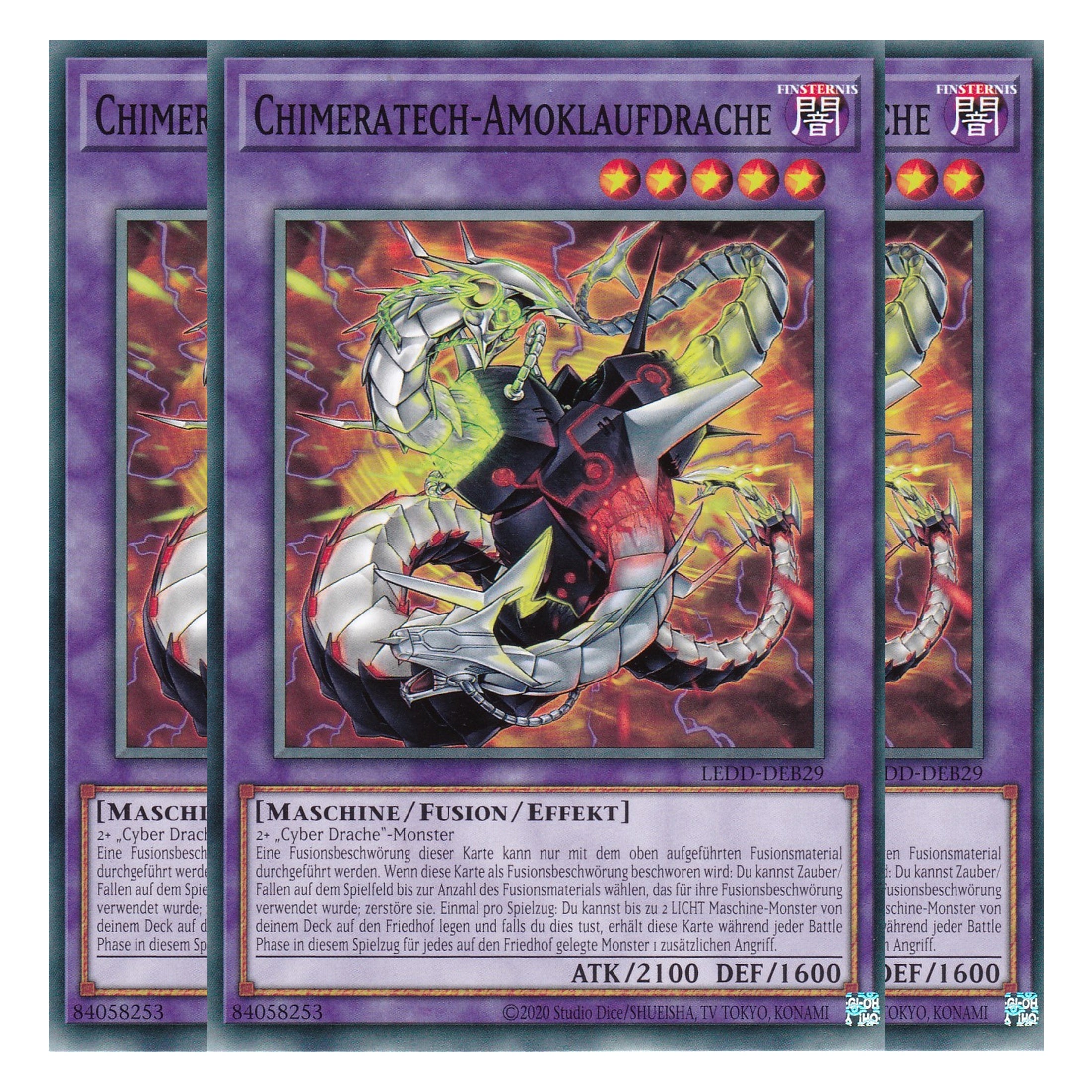 Chimeratech-Amoklaufdrache - LEDD-DEB29 - Common - Deutsch - 1. Auflage  - Legendary Dragon Decks - Yu-Gi-Oh! - Playset (3 Kopien)