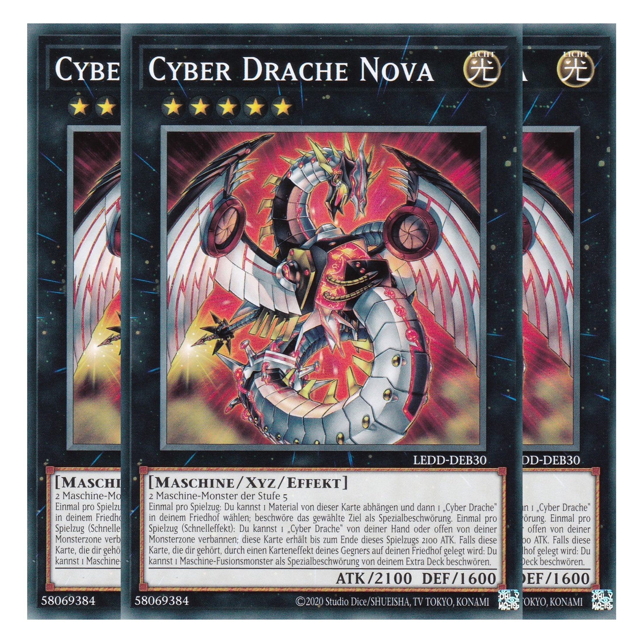 Cyber Drache Nova - LEDD-DEB30 - Common - Deutsch - 1. Auflage  - Legendary Dragon Decks - Yu-Gi-Oh! - Playset (3 Kopien)