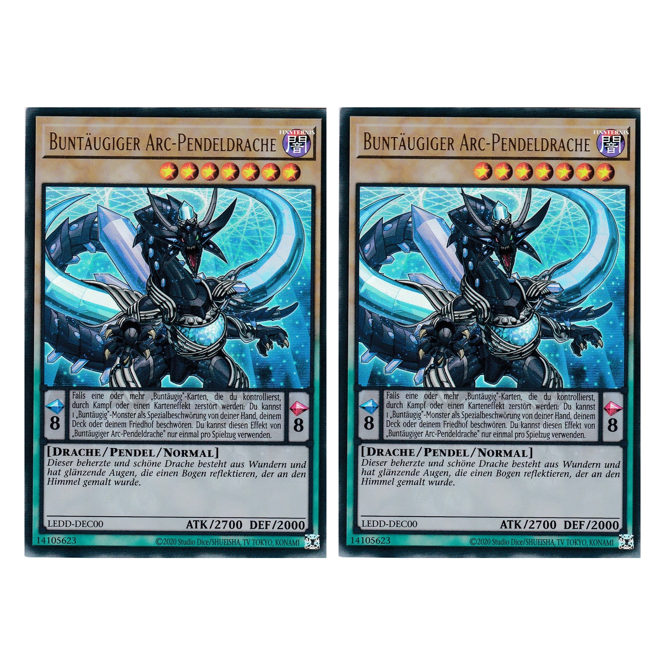 Buntäugiger Arc-Pendeldrache - LEDD-DEC00 - Ultra Rare - Deutsch - 1. Auflage  - Legendary Dragon Decks - Yu-Gi-Oh! - Duo Set (2 Stück)