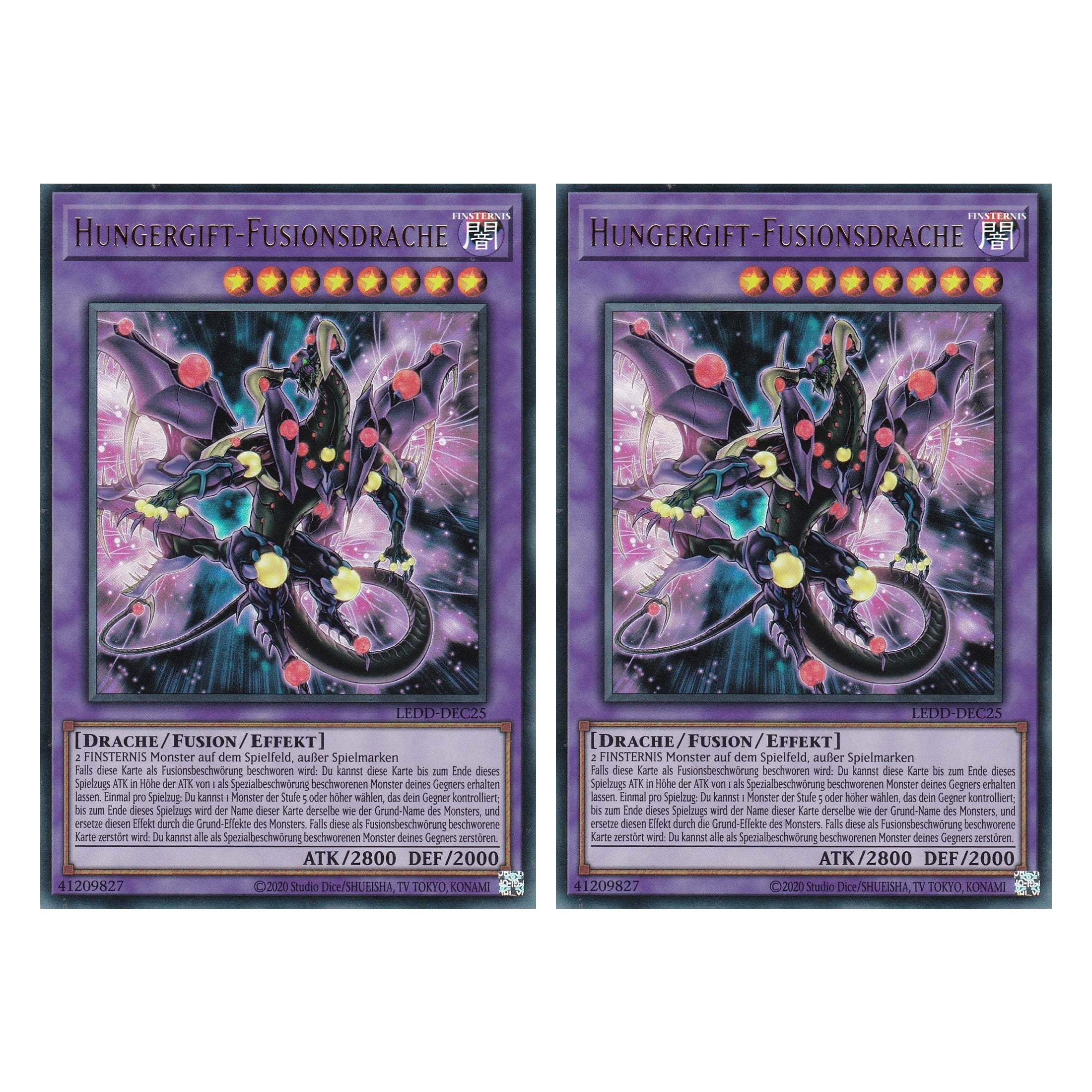 Hungergift-Fusionsdrache - LEDD-DEC25 - Ultra Rare - Deutsch - 1. Auflage  - Legendary Dragon Decks - Yu-Gi-Oh! - Duo Set (2 Stück)
