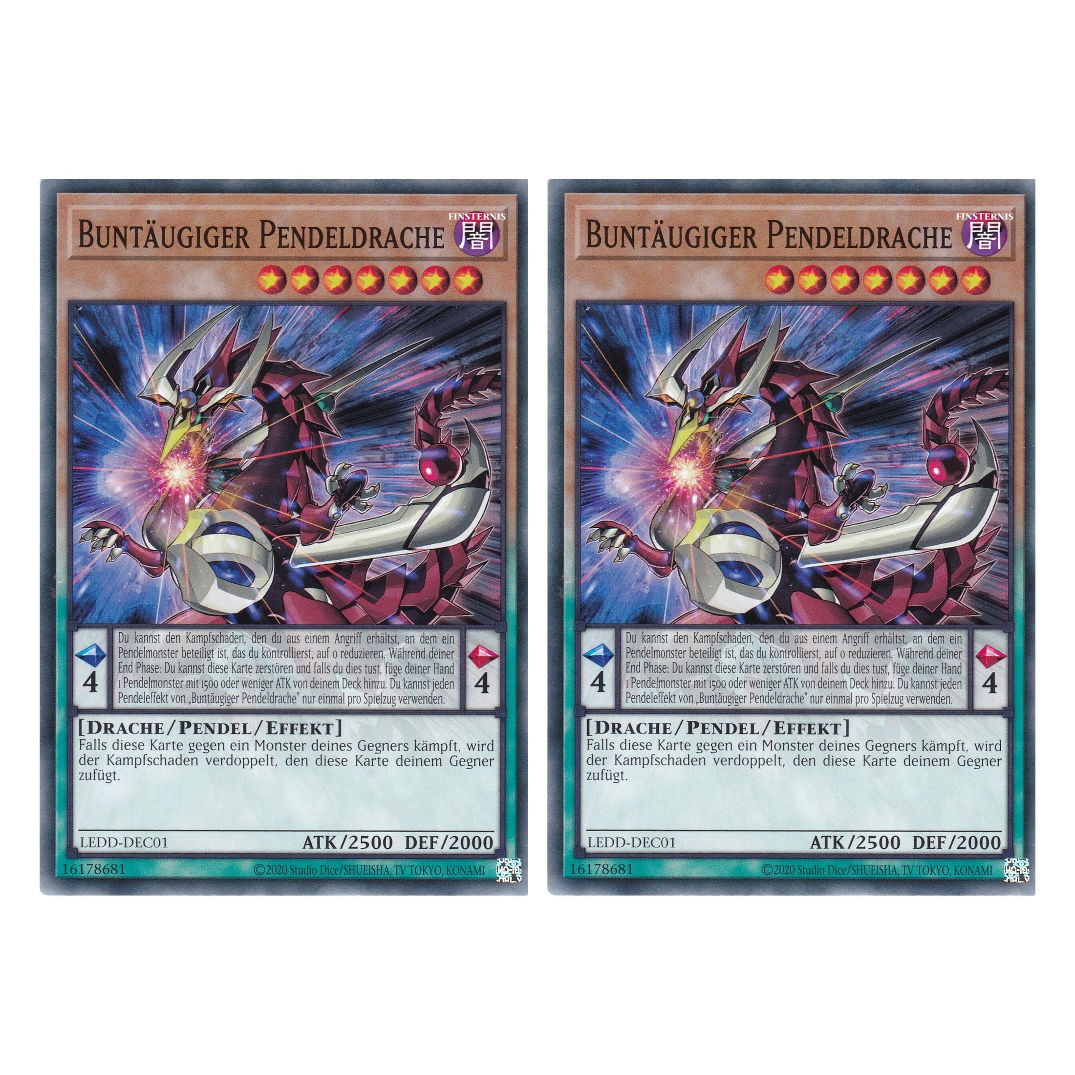 Buntäugiger Pendeldrache - LEDD-DEC01 - Common - Deutsch - 1. Auflage  - Legendary Dragon Decks - Yu-Gi-Oh! - Duo Set (2 Stück)