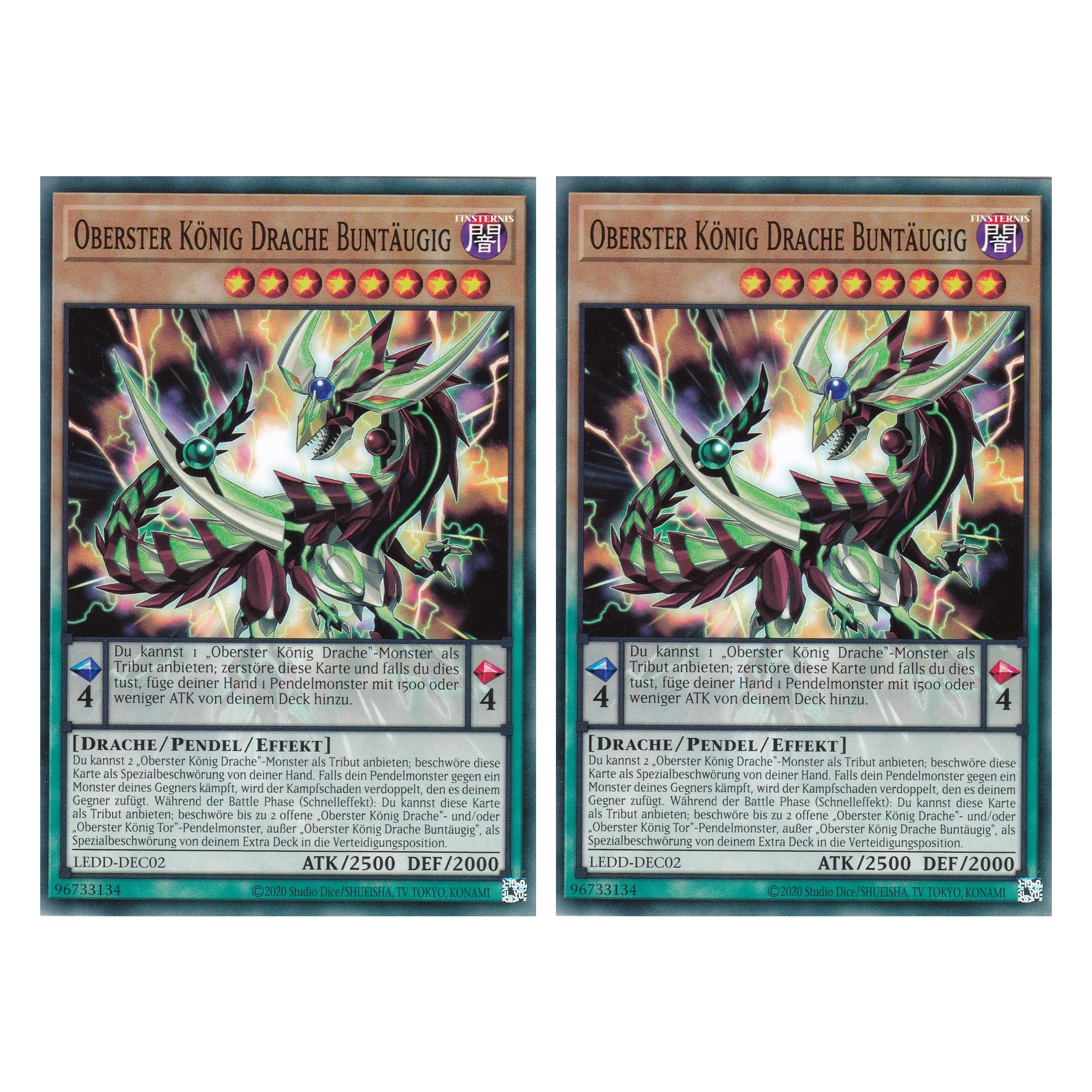 Oberster König Drache Buntäugig - LEDD-DEC02 - Common - Deutsch - 1. Auflage  - Legendary Dragon Decks - Yu-Gi-Oh! - Duo Set (2 Stück)