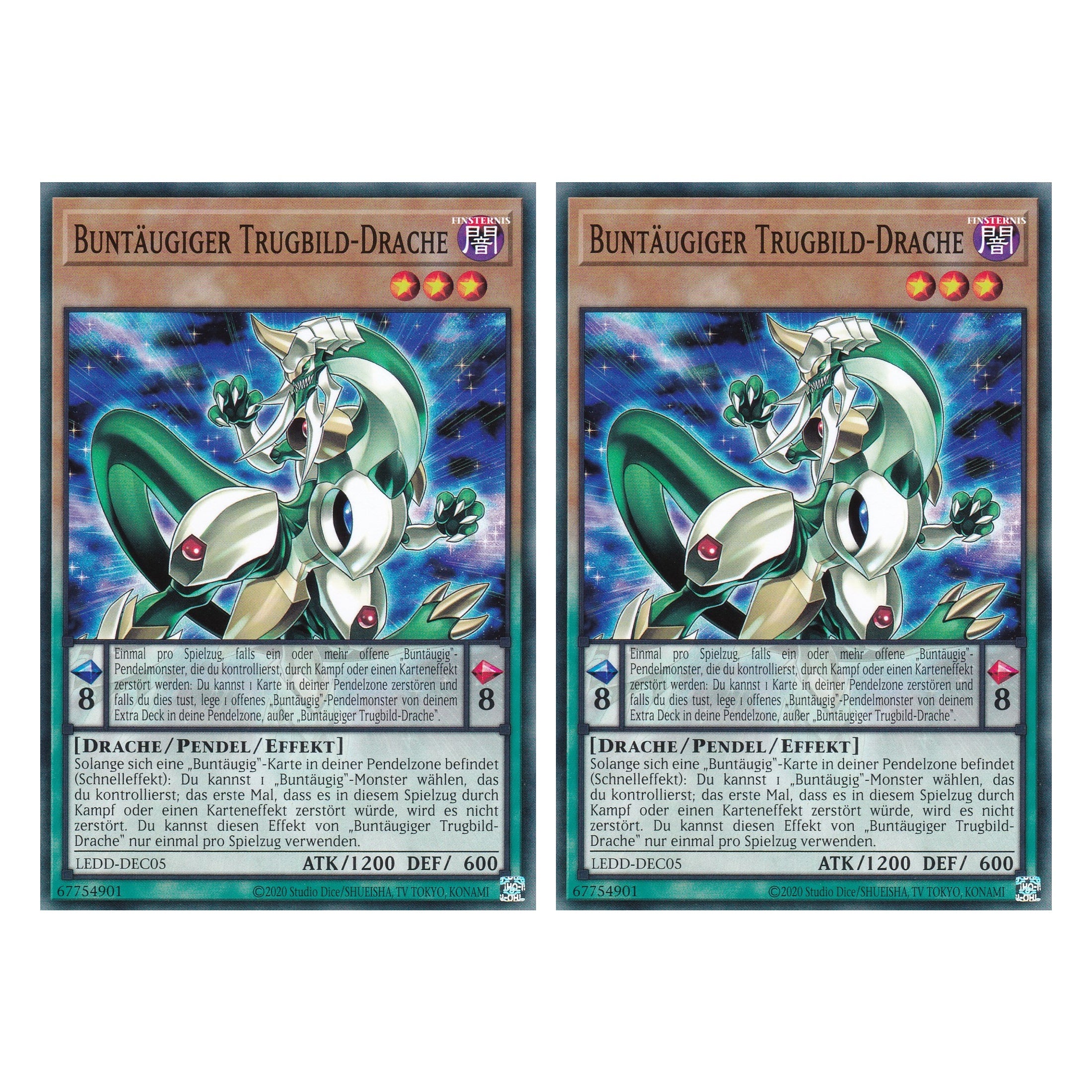 Buntäugiger Trugbild-Drache - LEDD-DEC05 - Common - Deutsch - 1. Auflage  - Legendary Dragon Decks - Yu-Gi-Oh! - Duo Set (2 Stück)