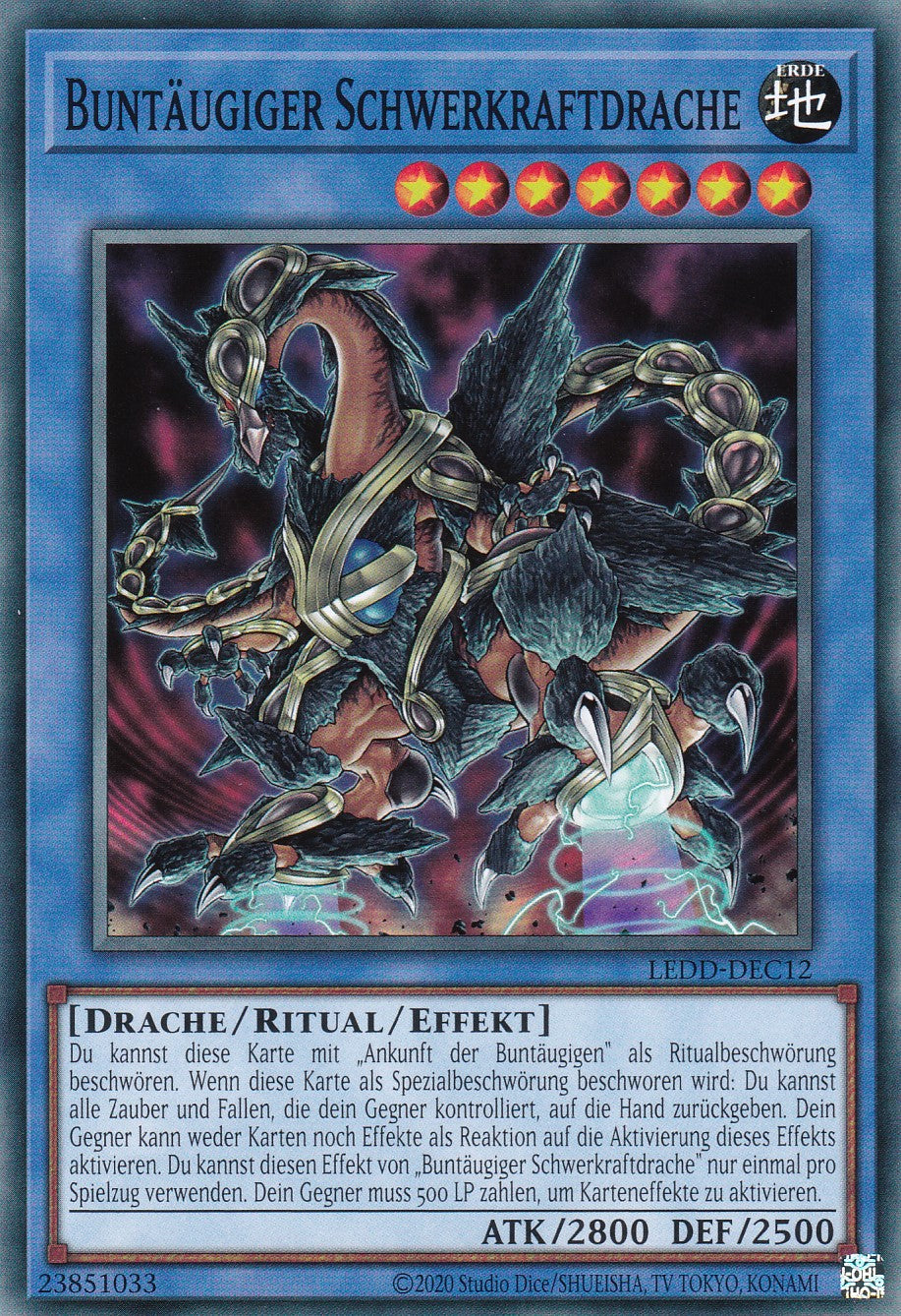 Buntäugiger Schwerkraftdrache - LEDD-DEC12 - Common - Deutsch - Unlimitierte Auflage - Legendary Dragon Decks