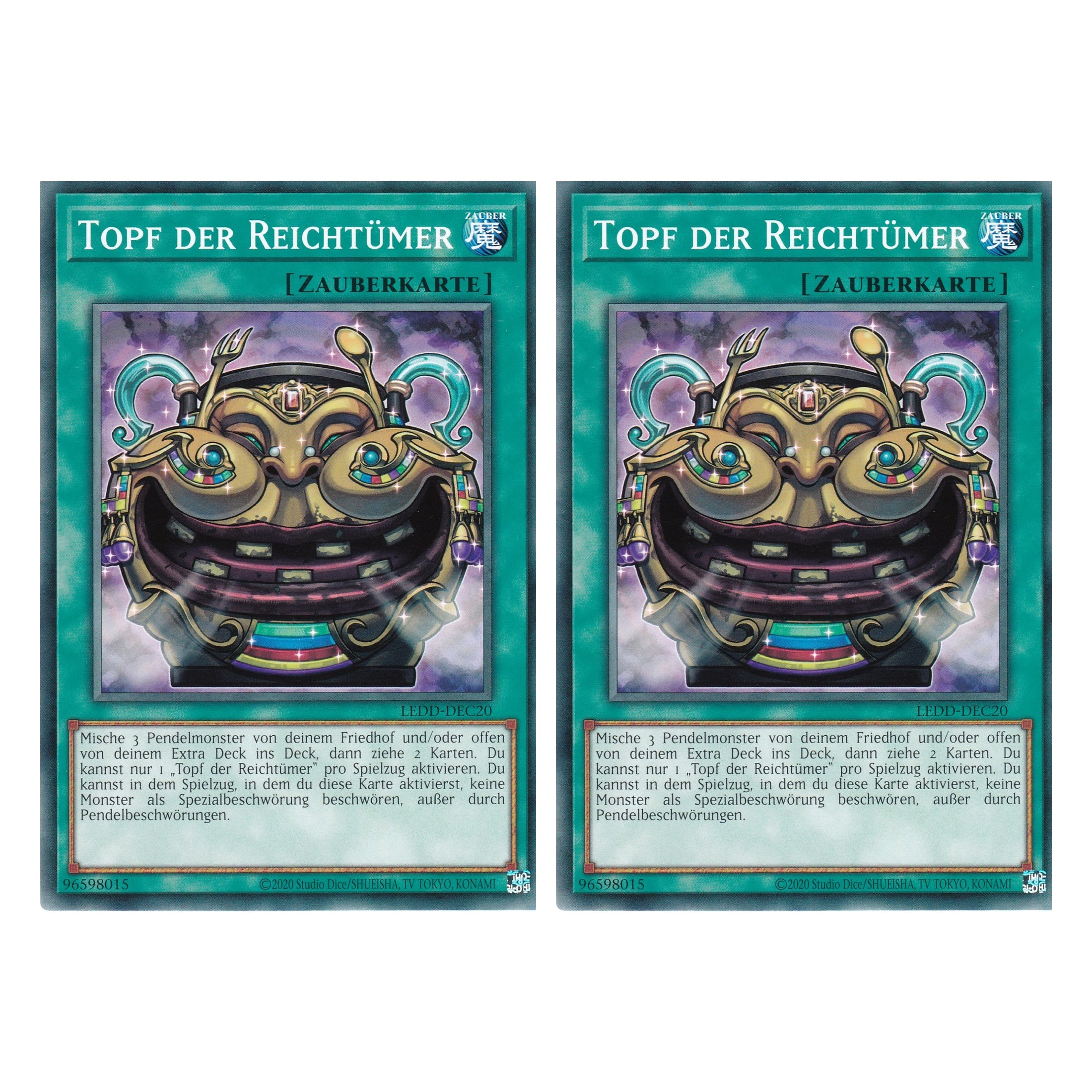 Topf der Reichtümer - LEDD-DEC20 - Common - Deutsch - 1. Auflage  - Legendary Dragon Decks - Yu-Gi-Oh! - Duo Set (2 Stück)