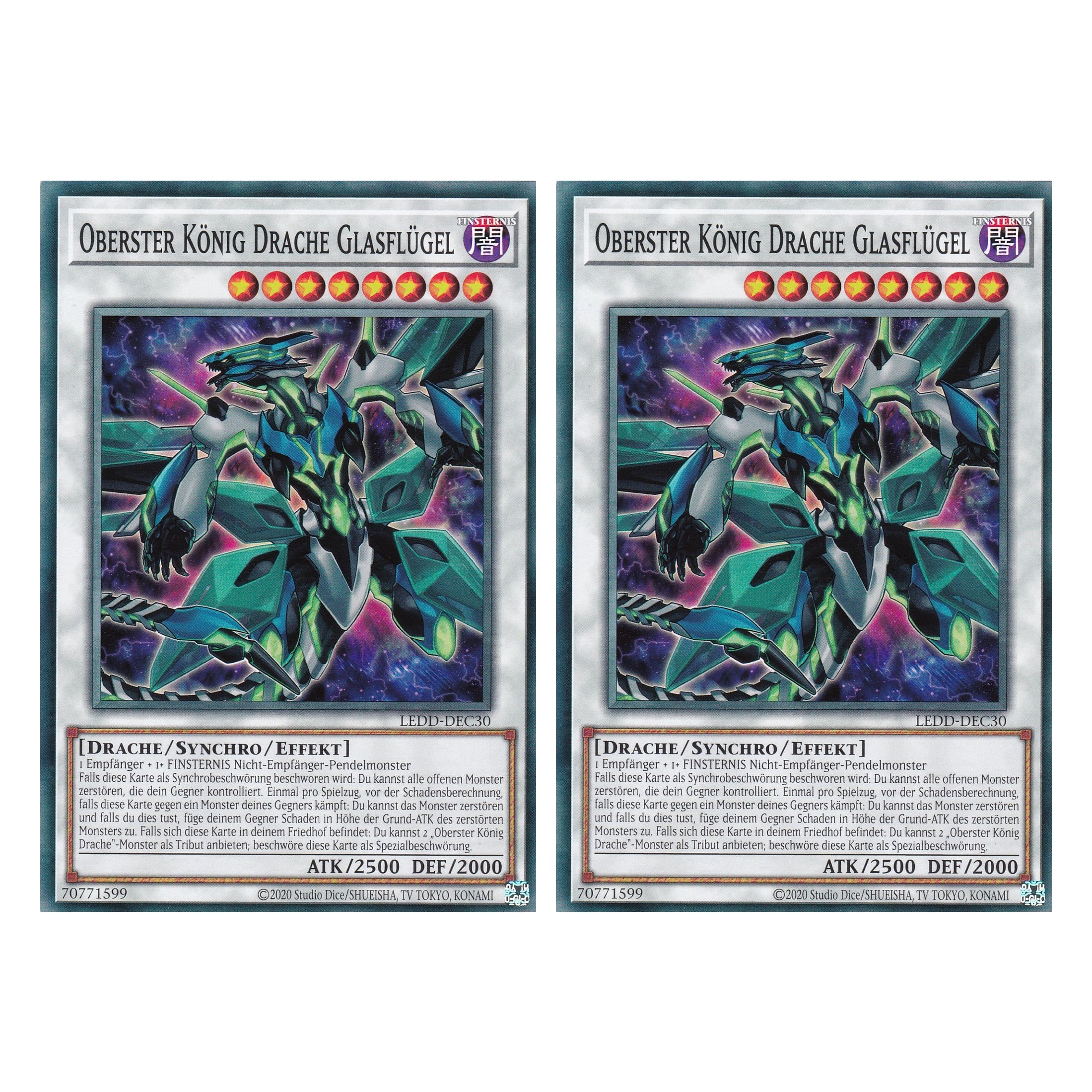Oberster König Drache Glasflügel - LEDD-DEC30 - Common - Deutsch - 1. Auflage  - Legendary Dragon Decks - Yu-Gi-Oh! - Duo Set (2 Stück)