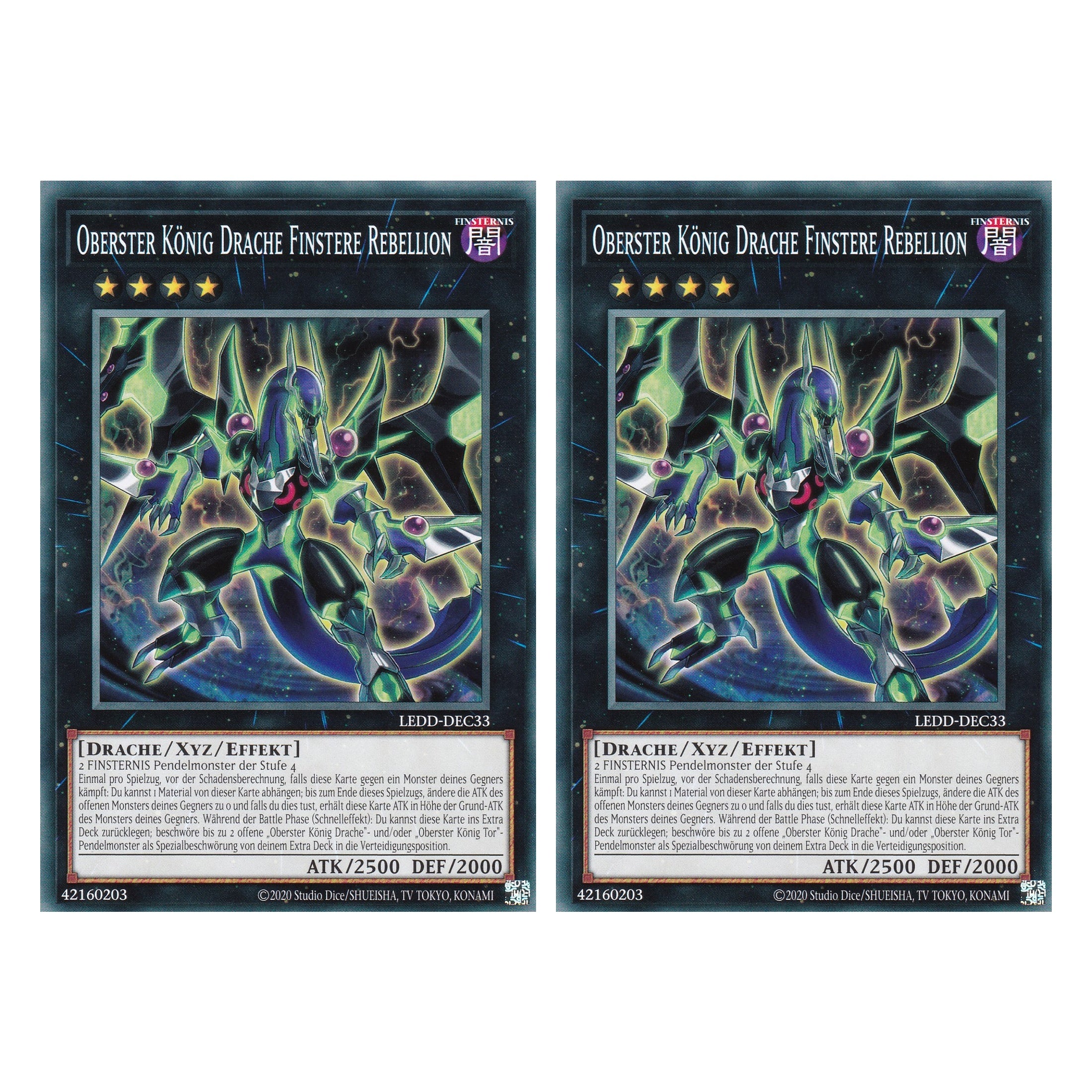 Oberster König Drache Finstere Rebellion - LEDD-DEC33 - Common - Deutsch - 1. Auflage  - Legendary Dragon Decks - Yu-Gi-Oh! - Duo Set (2 Stück)