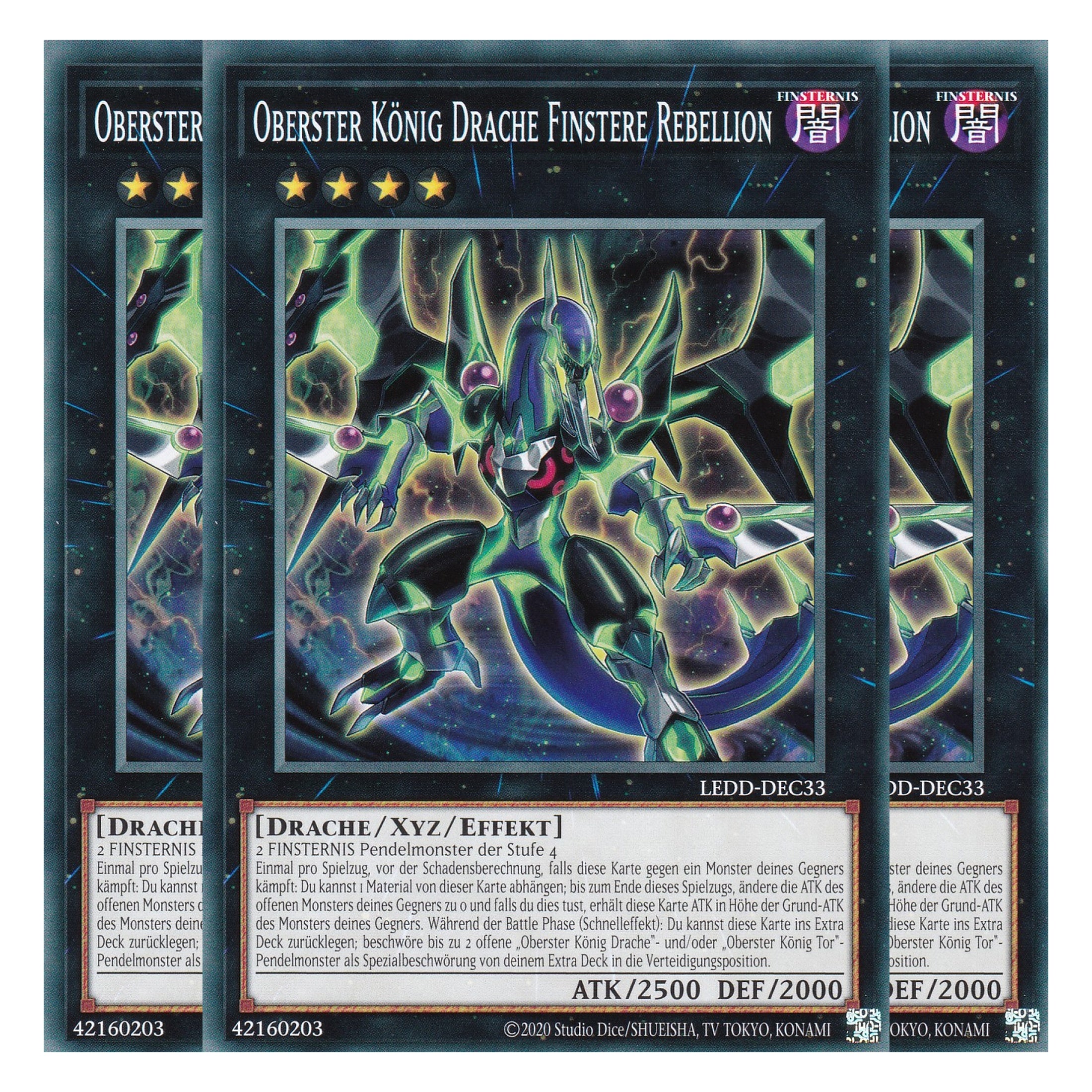 Oberster König Drache Finstere Rebellion - LEDD-DEC33 - Common - Deutsch - 1. Auflage  - Legendary Dragon Decks - Yu-Gi-Oh! - Playset (3 Kopien)