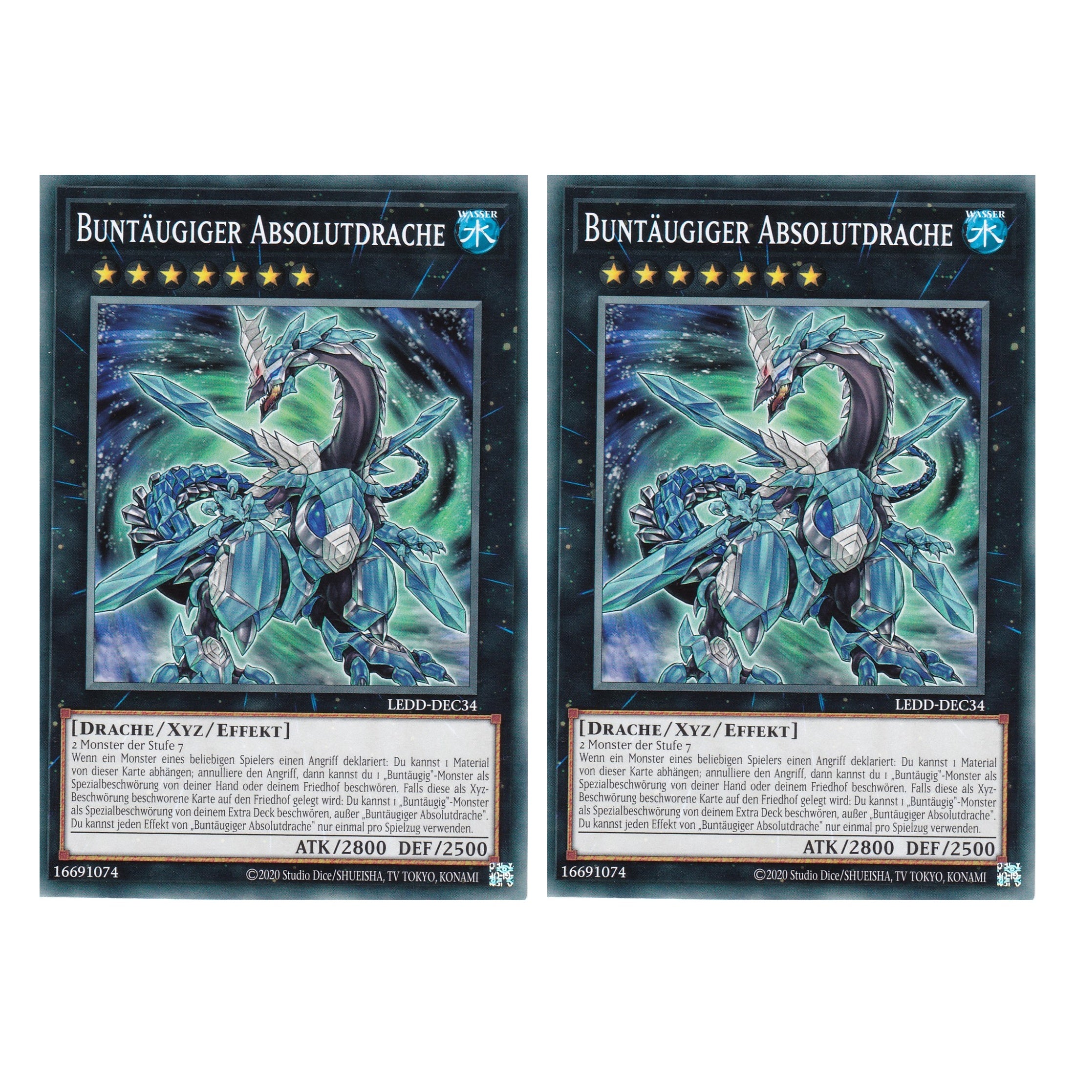 Buntäugiger Absolutdrache - LEDD-DEC34 - Common - Deutsch - 1. Auflage  - Legendary Dragon Decks - Yu-Gi-Oh! - Duo Set (2 Stück)