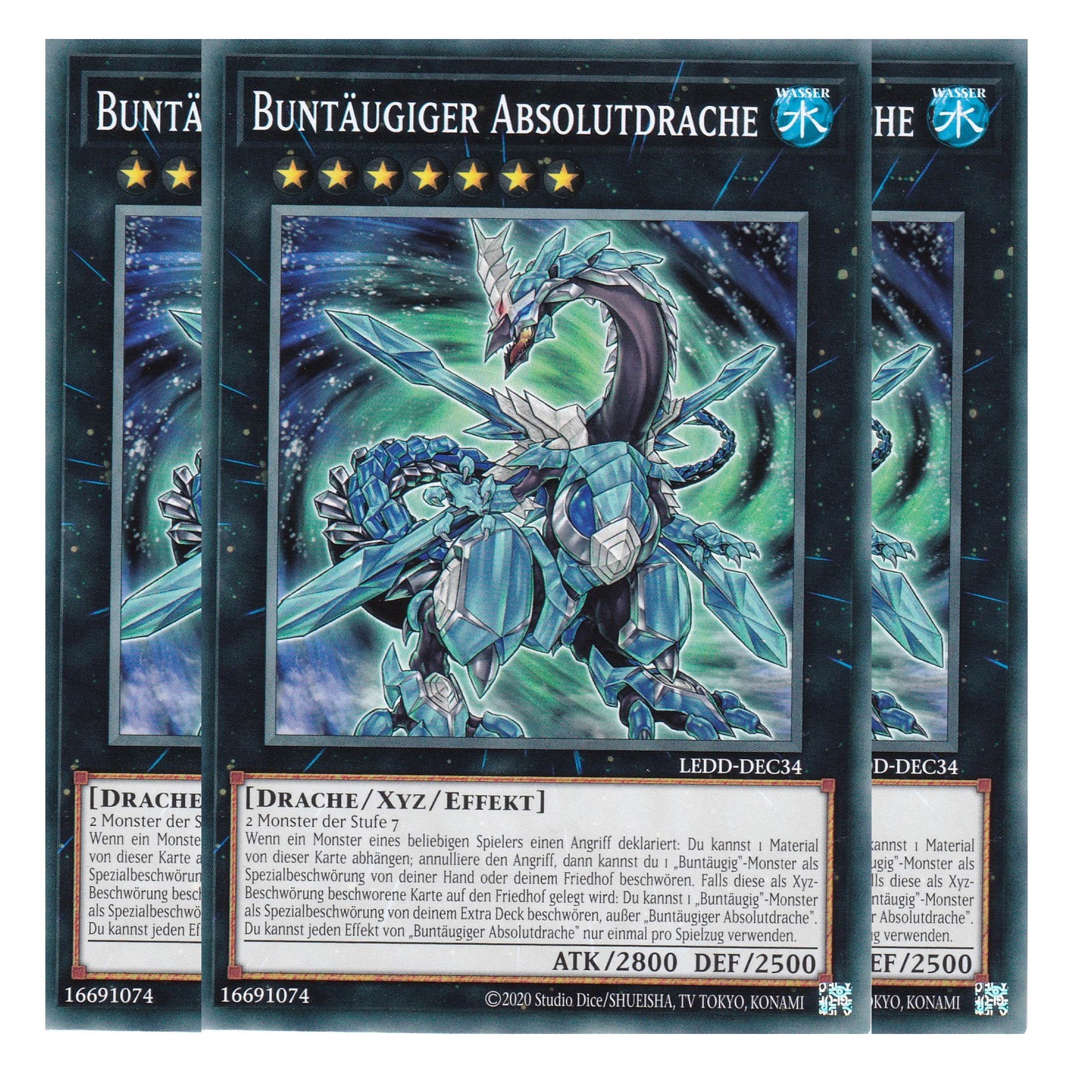 Buntäugiger Absolutdrache - LEDD-DEC34 - Common - Deutsch - 1. Auflage  - Legendary Dragon Decks - Yu-Gi-Oh! - Playset (3 Kopien)