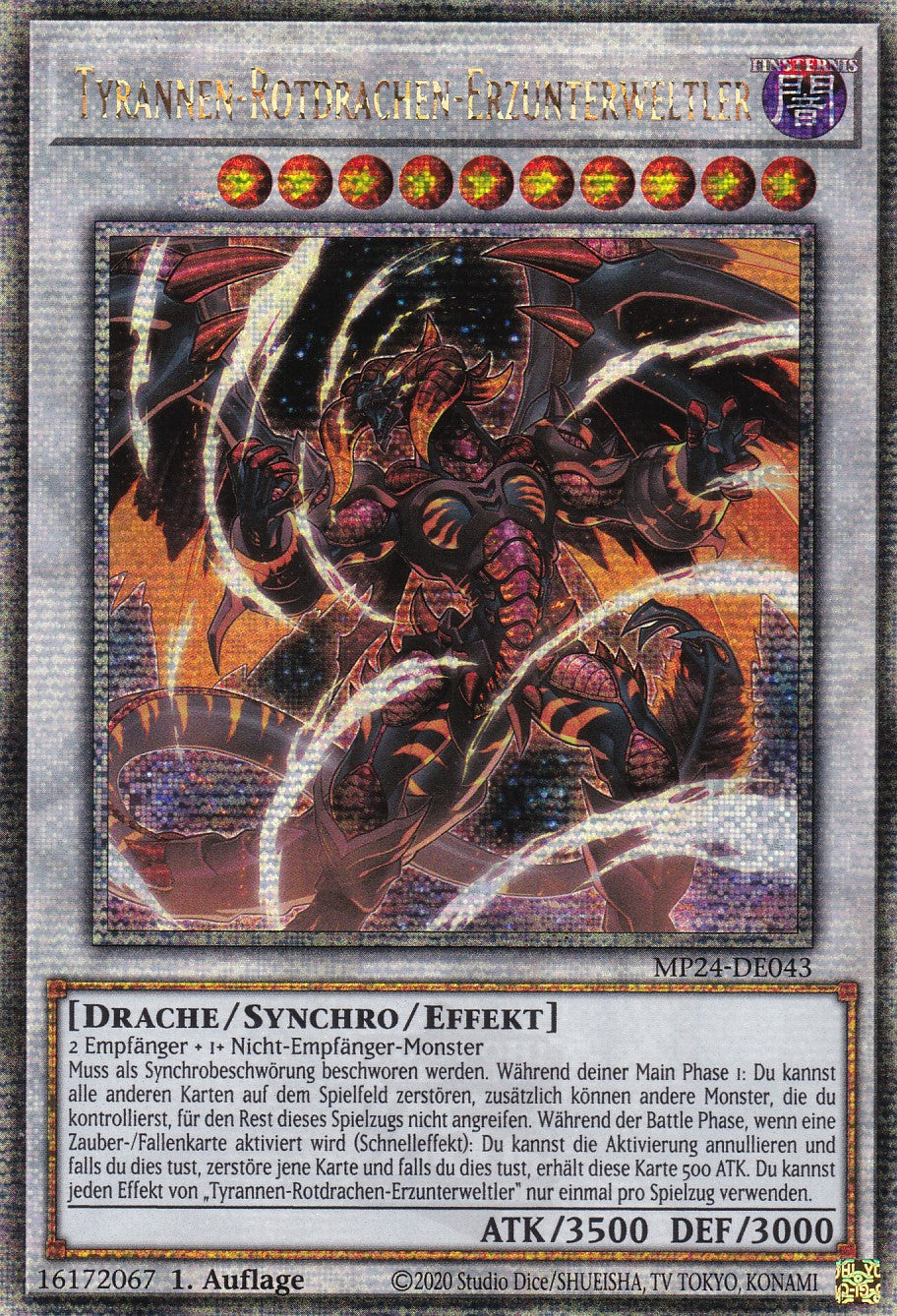 Tyrannen-Rotdrachen-Erzunterweltler - MP24-DE043 - Quarter Century Secret Rare - Deutsch - 1. Auflage - 25th Anniversary Tin: Dueling Mirrores