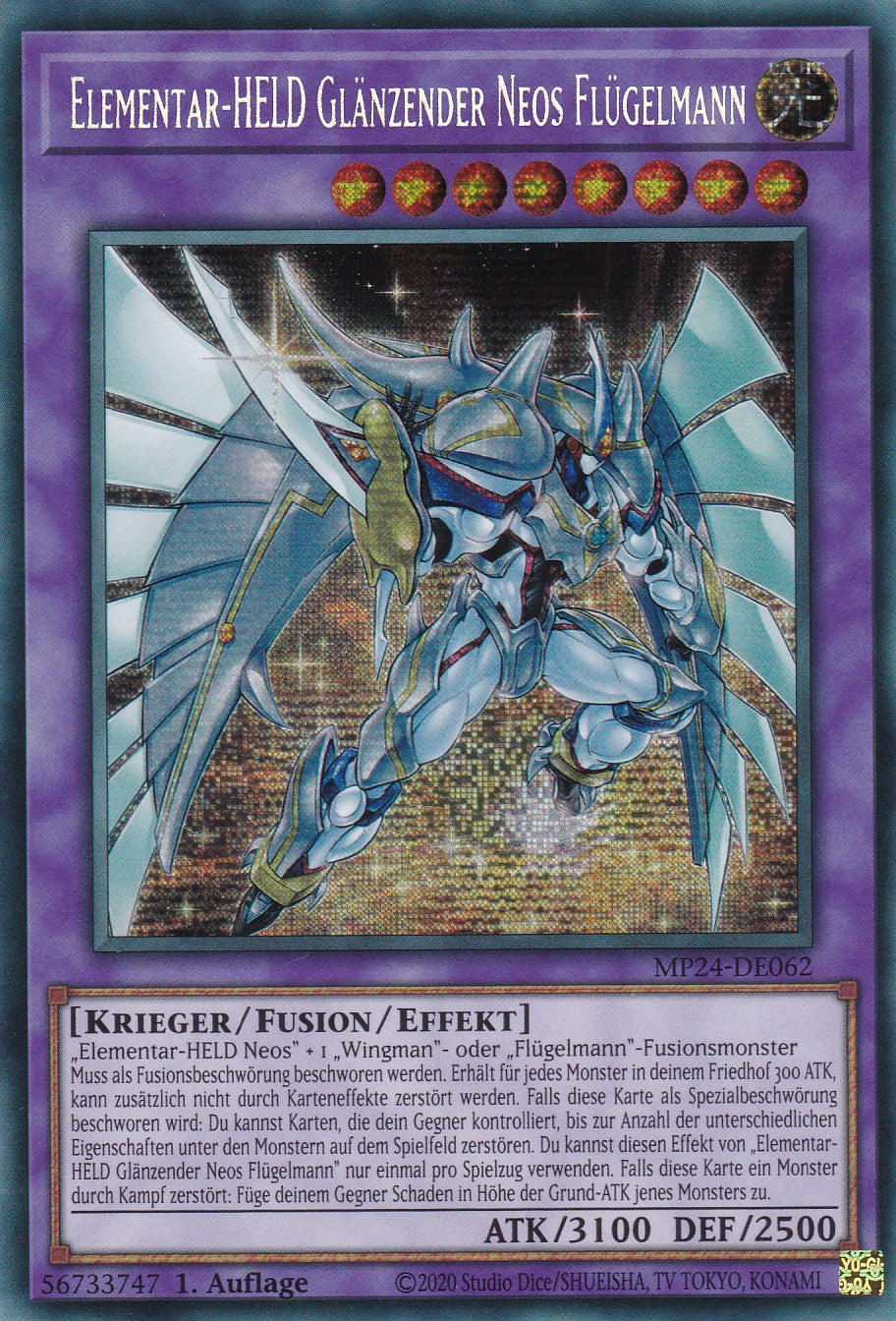 Elementar-HELD Glänzender Neos Flügelmann - MP24-DE062 - Secret Rare - Deutsch - 1. Auflage - 25th Anniversary Tin: Dueling Mirrores