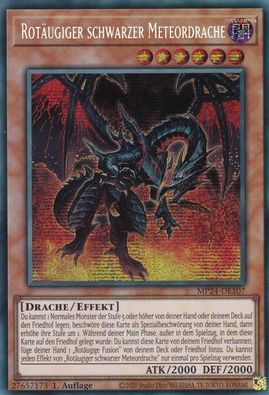 Rotäugiger schwarzer Meteordrache - MP24-DE107 - Secret Rare - Deutsch - 1. Auflage - 25th Anniversary Tin: Dueling Mirrores