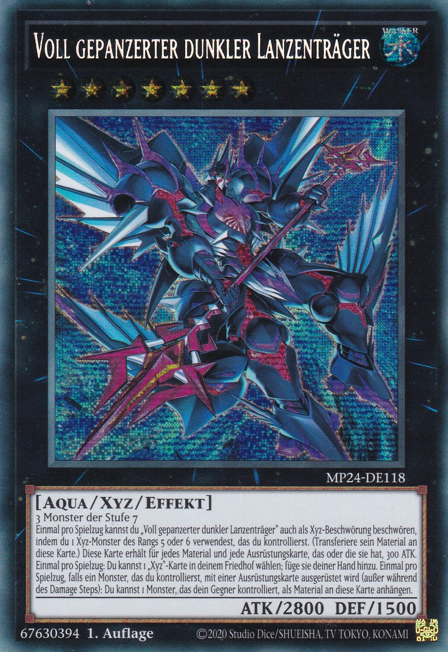 Voll gepanzerter dunkler Lanzenträger - MP24-DE118 - Secret Rare - Deutsch - 1. Auflage - 25th Anniversary Tin: Dueling Mirrores