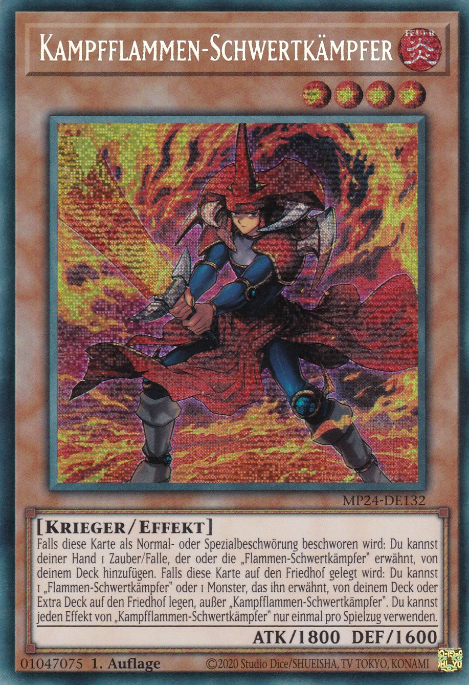 Kampfflammen-Schwertkämpfer - MP24-DE132 - Secret Rare - Deutsch - 1. Auflage - 25th Anniversary Tin: Dueling Mirrores