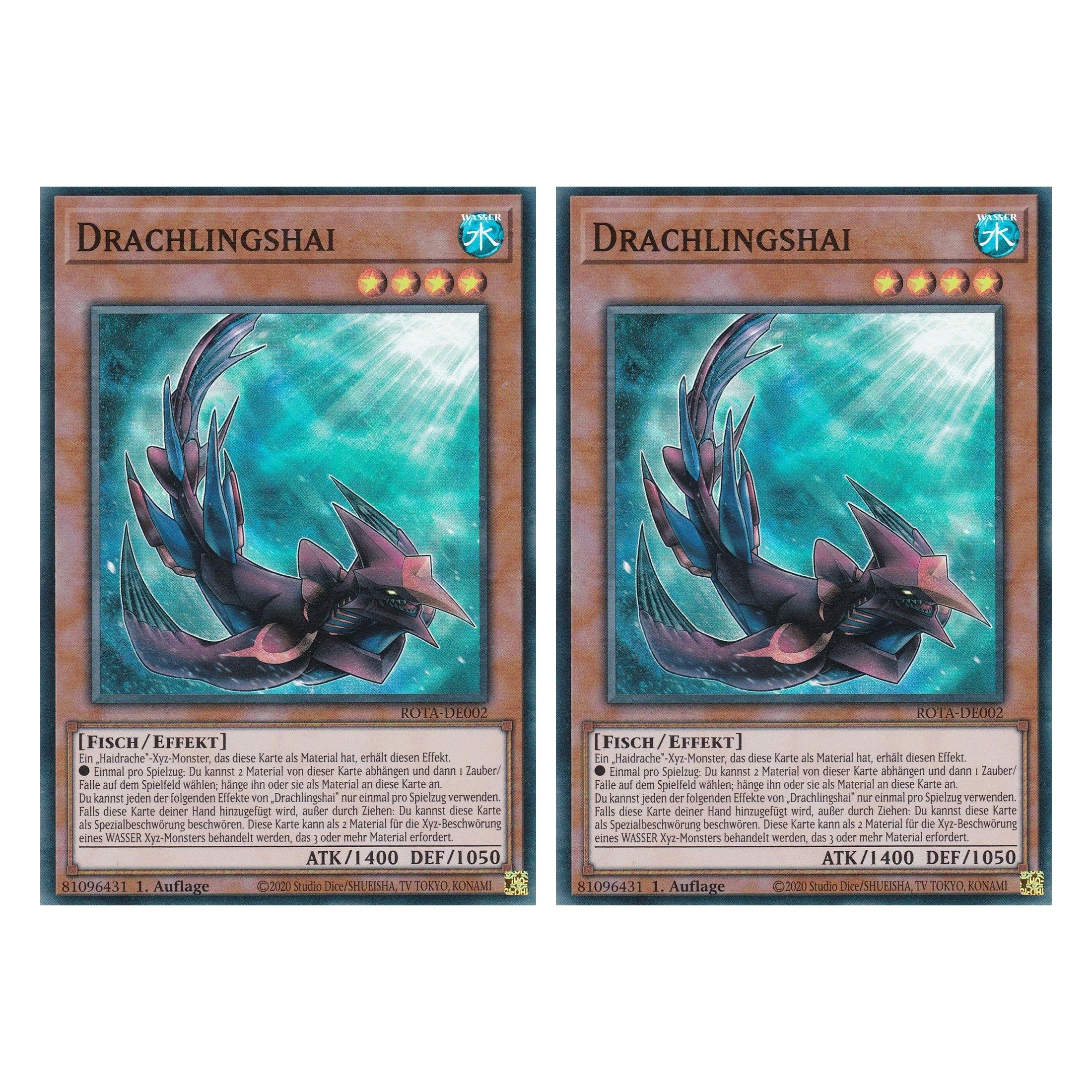 Drachlingshai - ROTA-DE002 - Super Rare - Deutsch - 1. Auflage - Rage of the Abyss - Duo Set (2 Stück) - Yu-Gi-Oh!