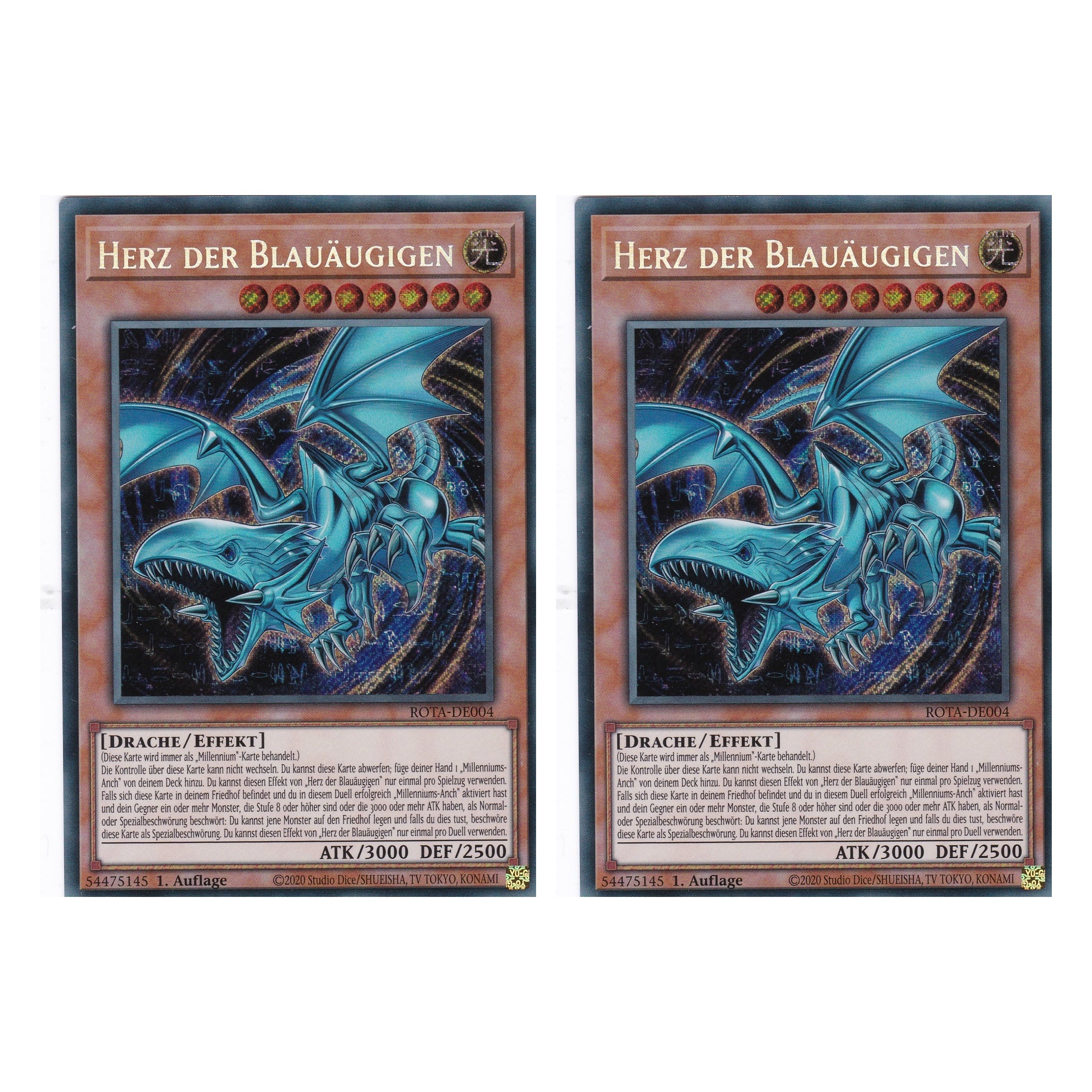 Herz der Blauäugigen - ROTA-DE004 - Secret Rare - Deutsch - 1. Auflage - Rage of the Abyss - Duo Set (2 Stück) - Yu-Gi-Oh!