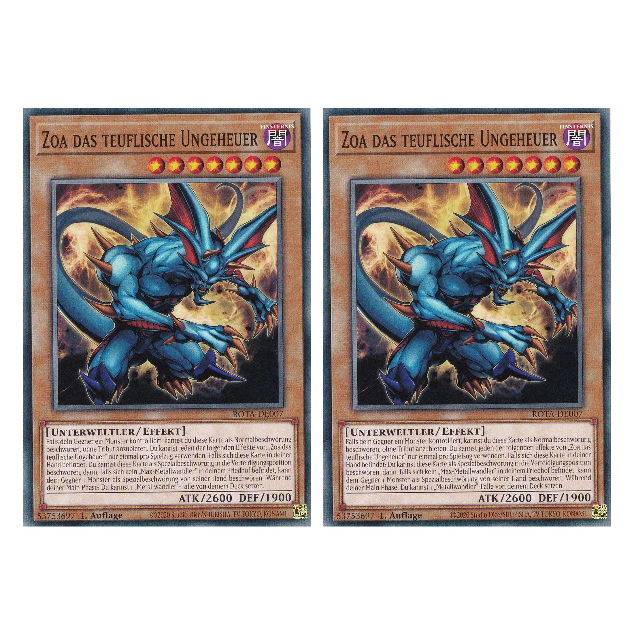 Zoa das teuflische Ungeheuer - ROTA-DE007 - Common - Deutsch - 1. Auflage - Rage of the Abyss - Duo Set (2 Stück) - Yu-Gi-Oh!