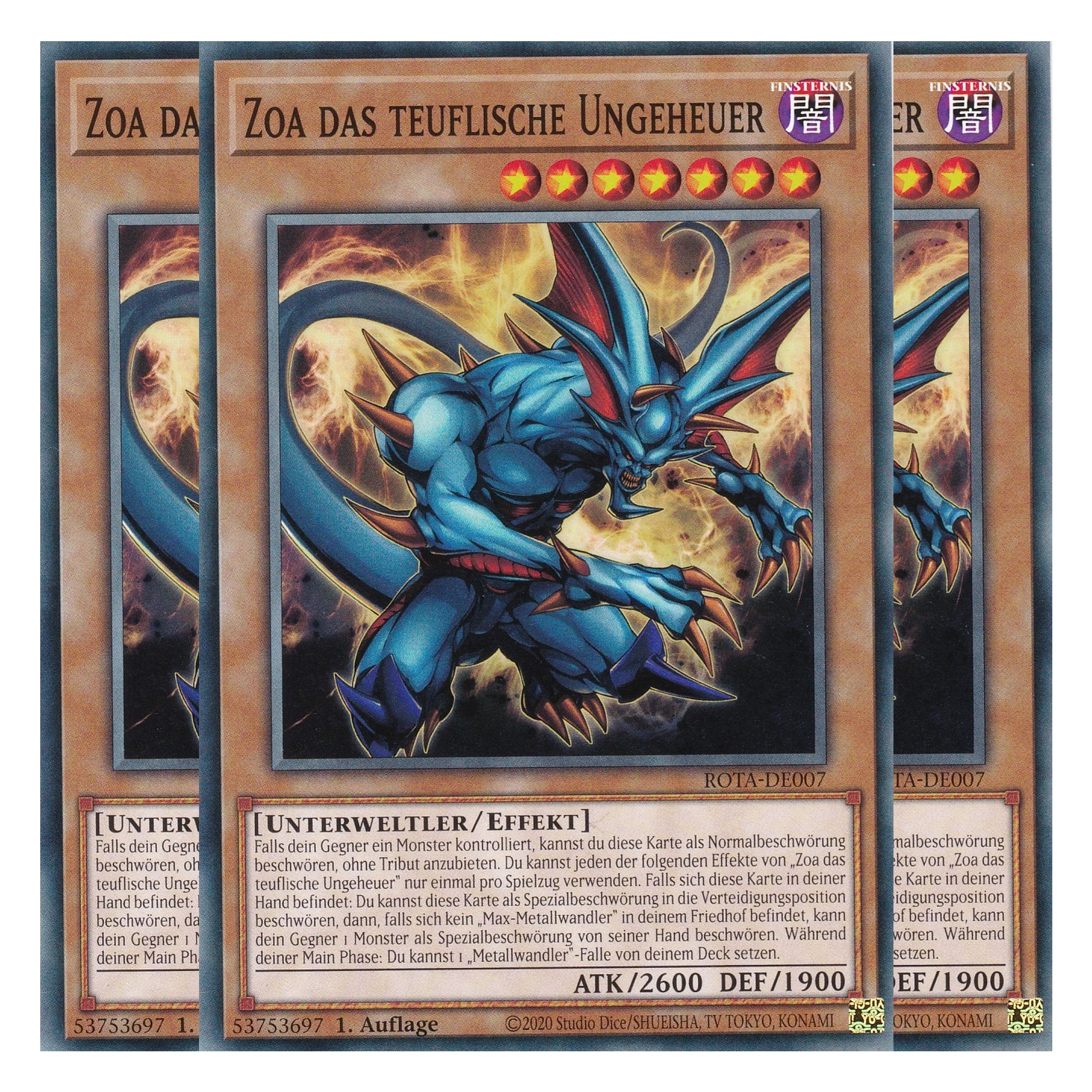 Zoa das teuflische Ungeheuer - ROTA-DE007 - Common - Deutsch - 1. Auflage - Rage of the Abyss - Playset (3 Kopien) - Yu-Gi-Oh!