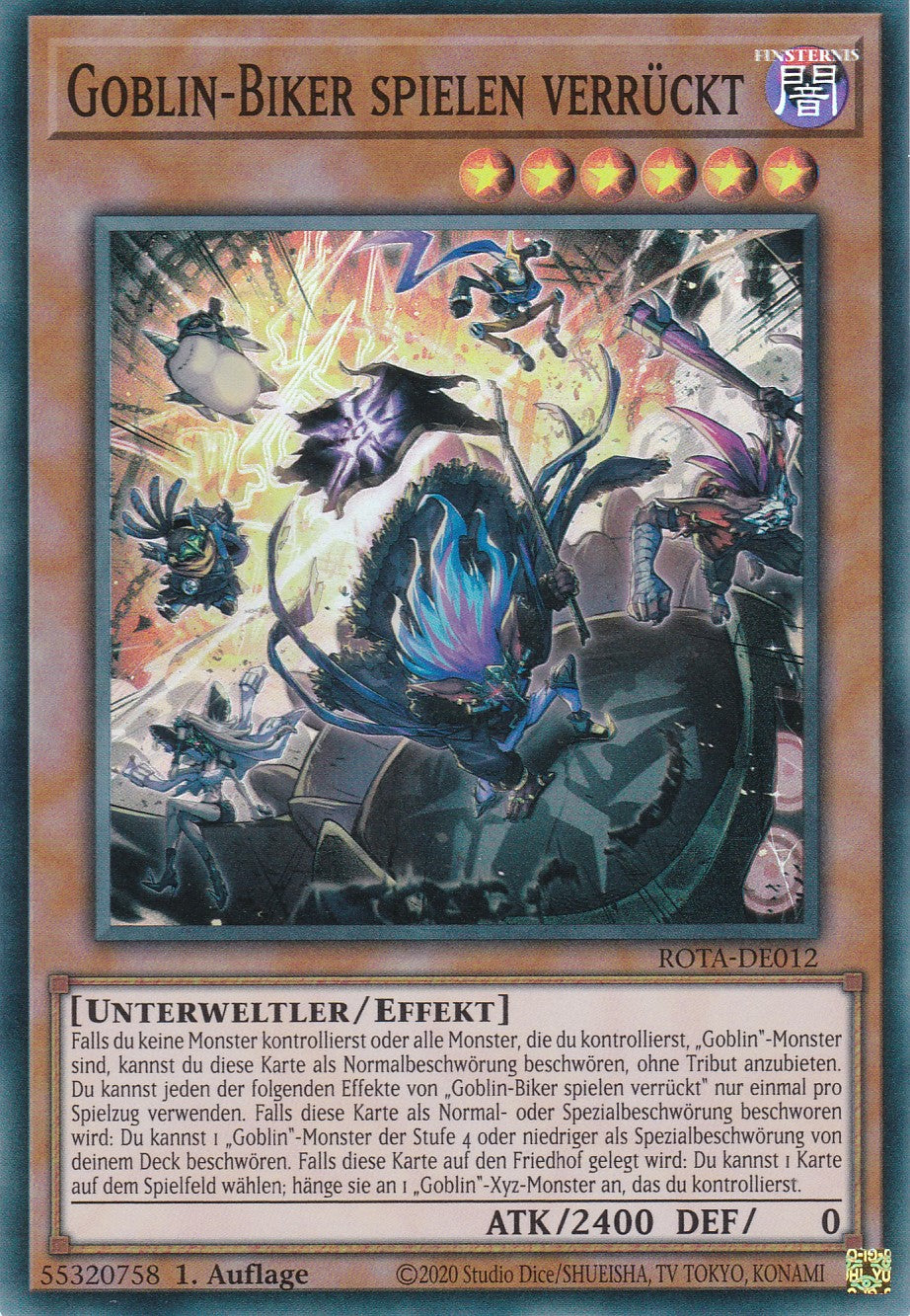Goblin-Biker spielen verrückt - ROTA-DE012 - Super Rare - Deutsch - 1. Auflage - Rage of the Abyss