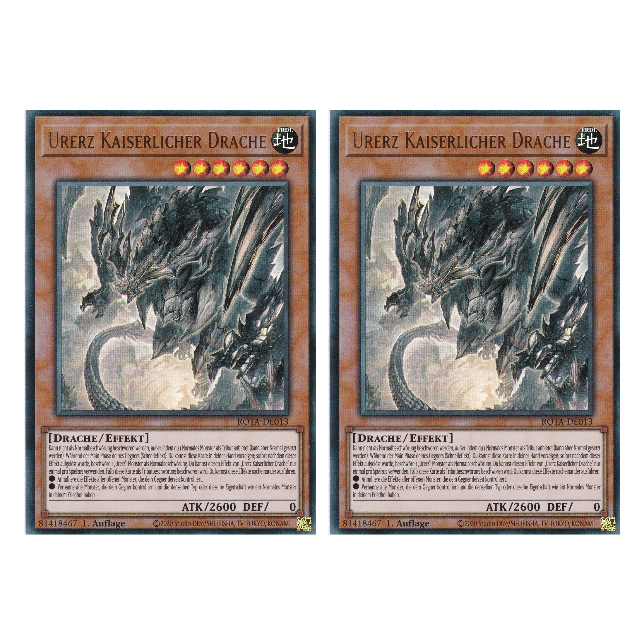 Urerz Kaiserlicher Drache - ROTA-DE013 - Ultra Rare - Deutsch - 1. Auflage - Rage of the Abyss - Duo Set (2 Stück) - Yu-Gi-Oh!