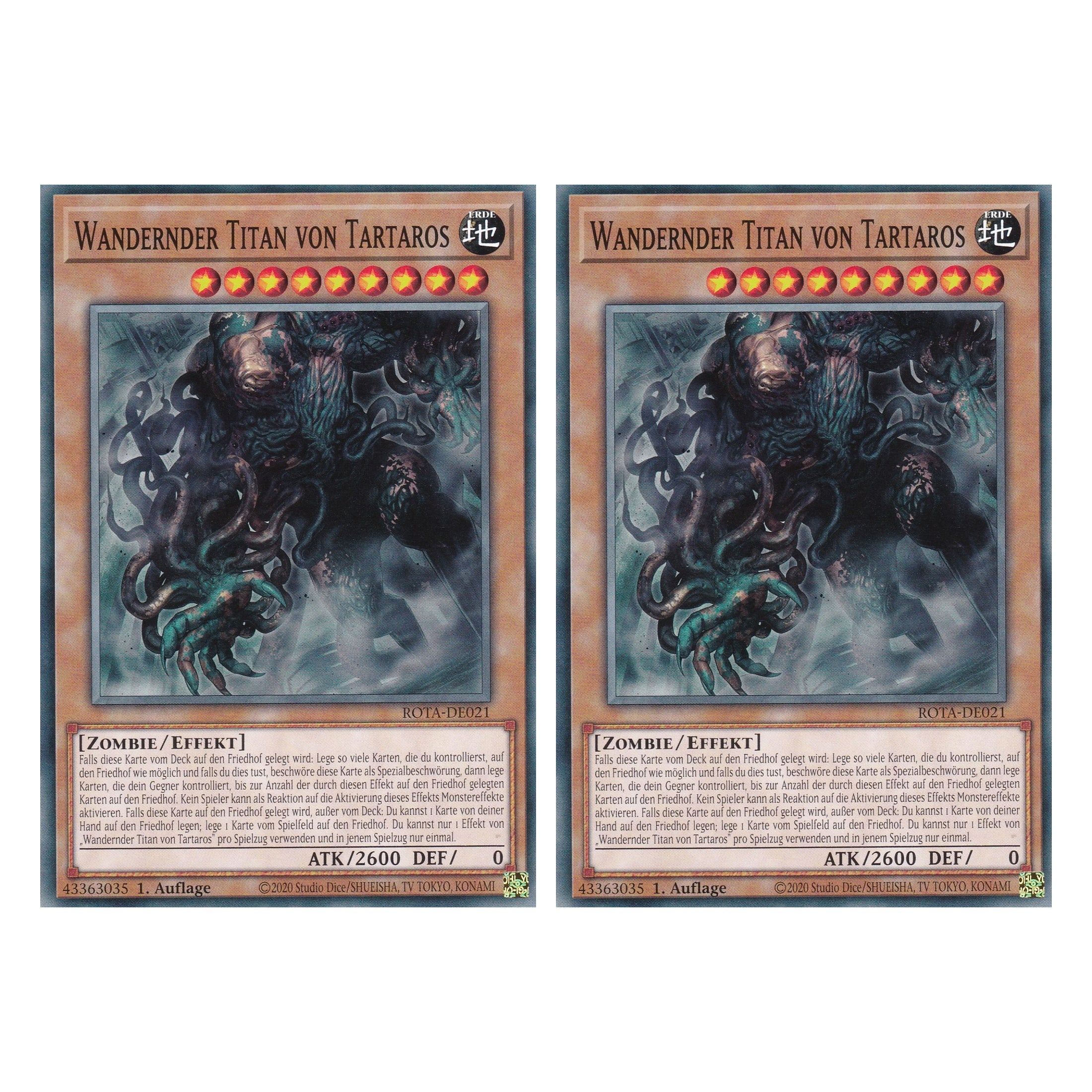 Wandernder Titan von Tartaros - ROTA-DE021 - Common - Deutsch - 1. Auflage - Rage of the Abyss - Duo Set (2 Stück) - Yu-Gi-Oh!