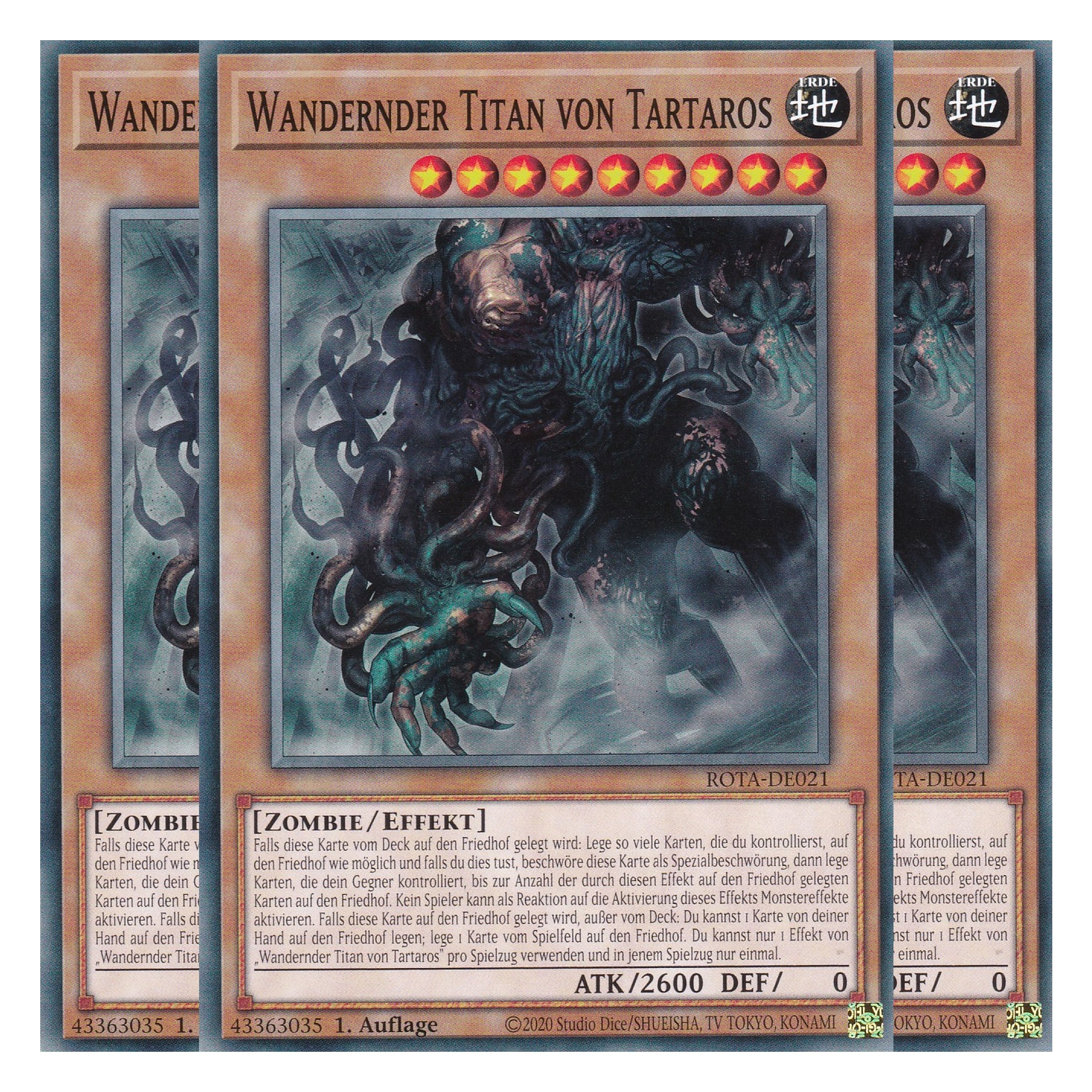 Wandernder Titan von Tartaros - ROTA-DE021 - Common - Deutsch - 1. Auflage - Rage of the Abyss - Playset (3 Kopien) - Yu-Gi-Oh!
