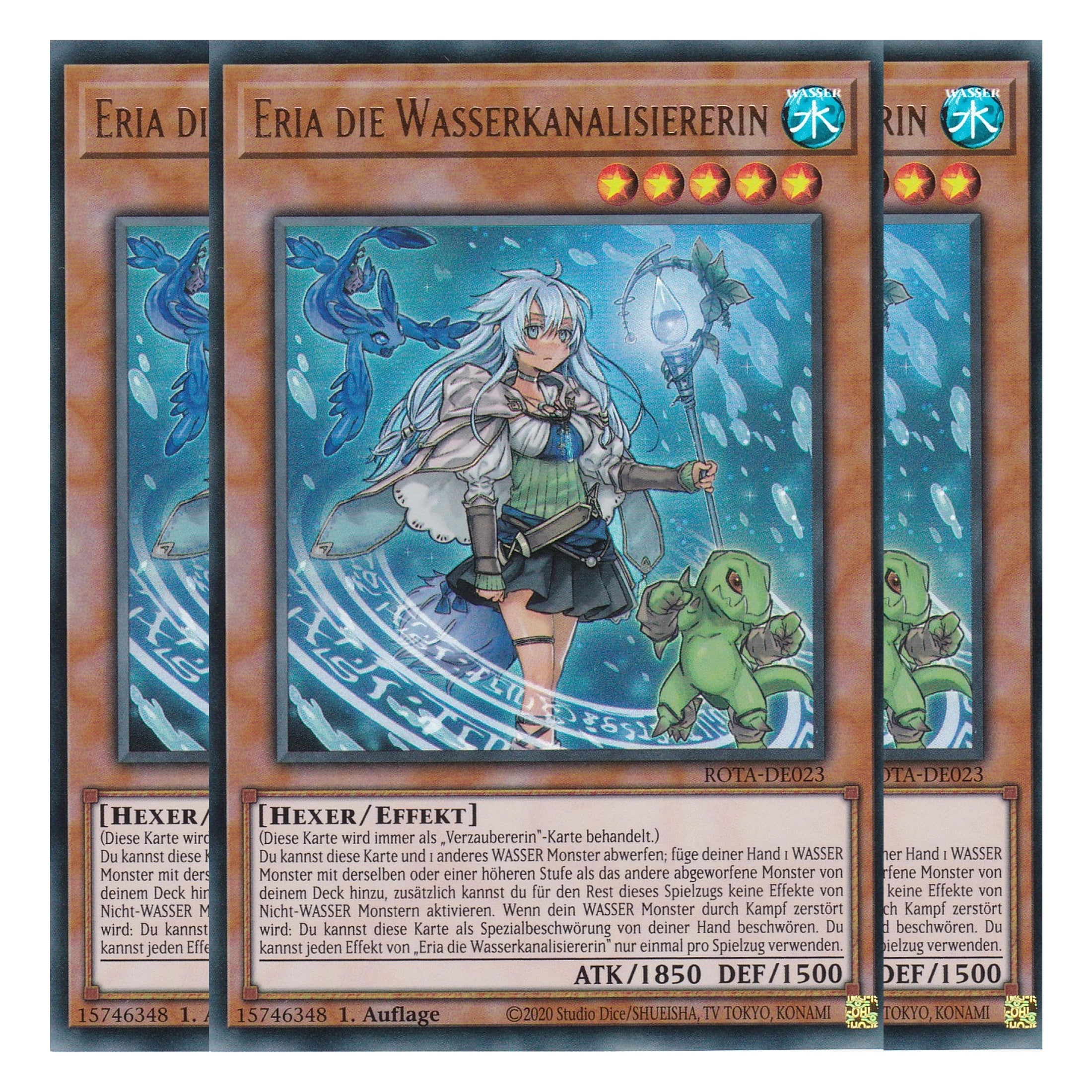 Eria die Wasserkanalisiererin - ROTA-DE023 - Ultra Rare - Deutsch - 1. Auflage - Rage of the Abyss - Playset (3 Kopien) - Yu-Gi-Oh!